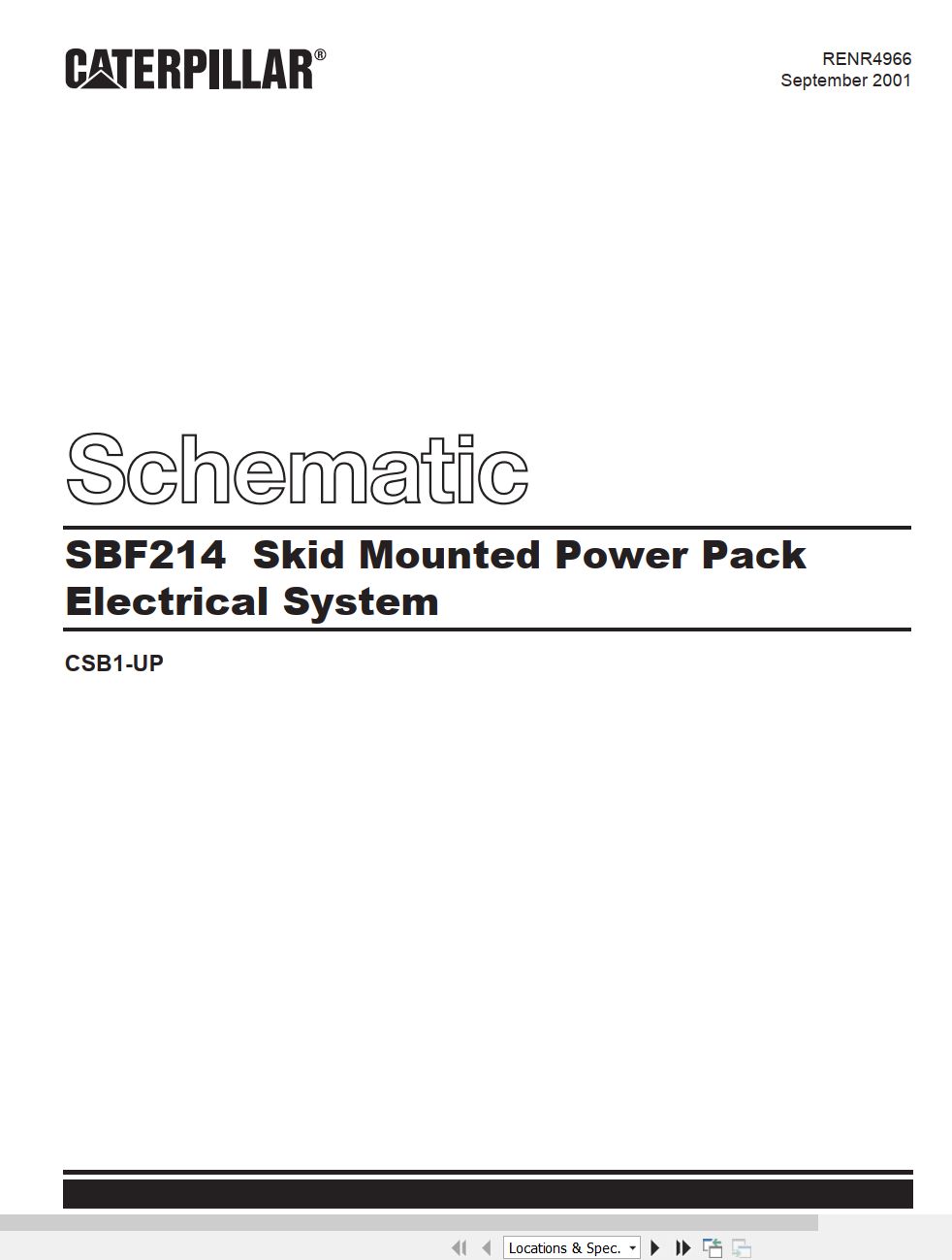 CAT Power Pack SBF214 Electrical Schematic RENR4966 00 2001 (1)