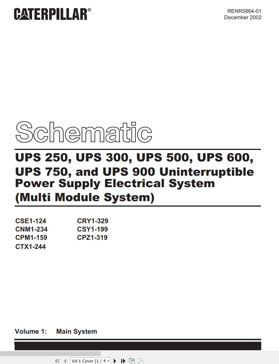 CAT Power Supply UPS 250 Electrical Schematic (1)