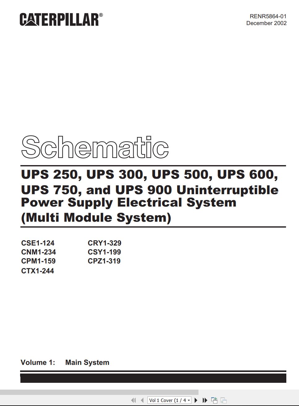 CAT Power Supply UPS 300 Electrical Schematic (1)