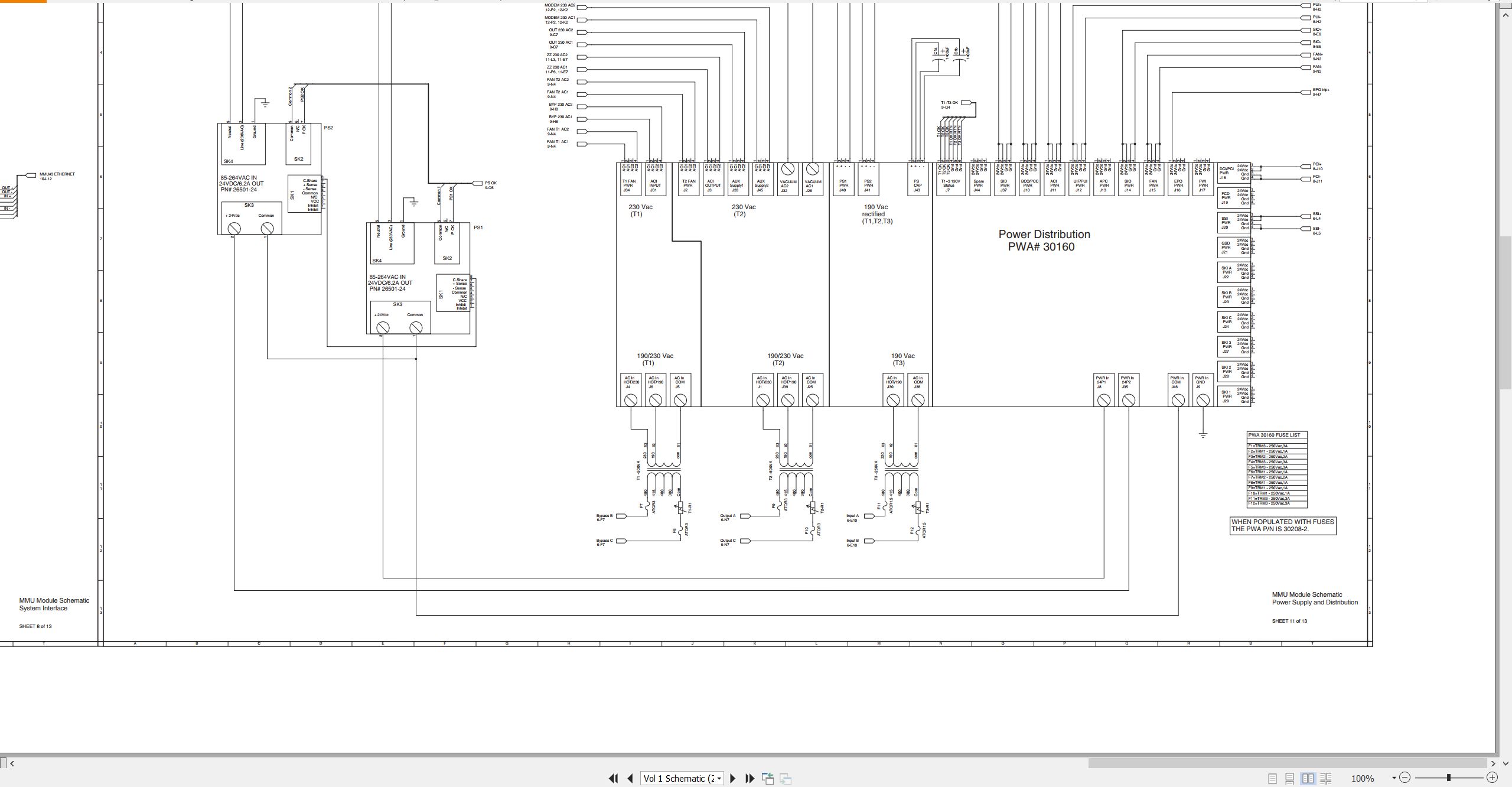 CAT Power Supply UPS 300 Electrical Schematic (2)