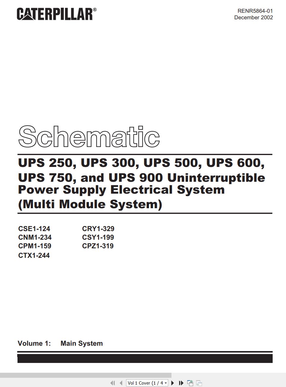CAT Power Supply UPS 500 Electrical Schematic (1)