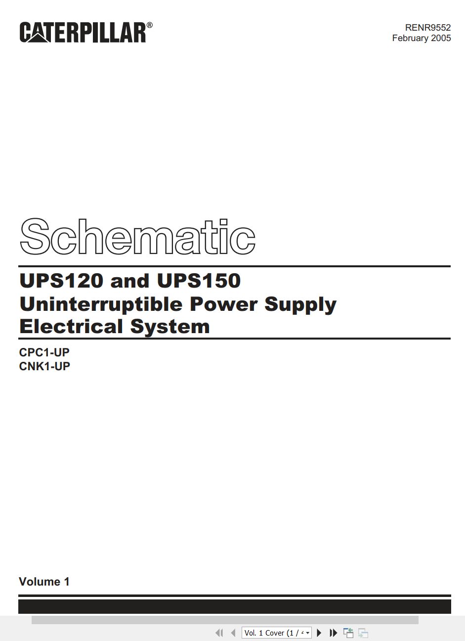 CAT Power Supply UPS120 UPS150 Electrical Schematic RENR9552 00 2005 (1)