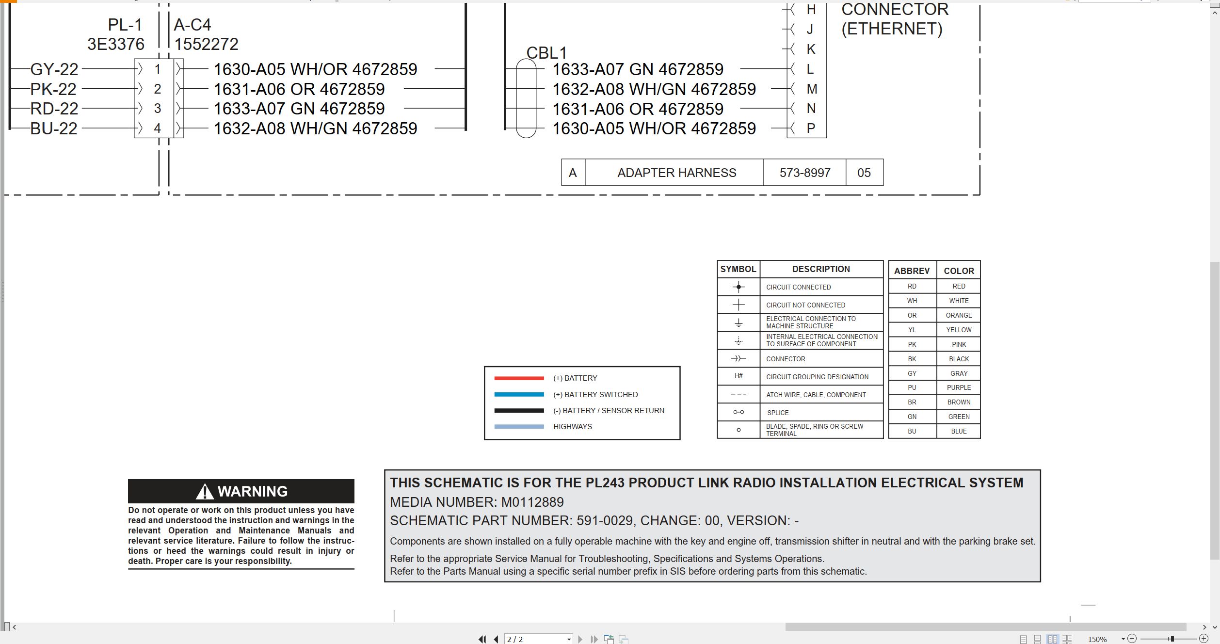 CAT Product Link PL243 Electrical Schematic M0112889 00 2019 (2)