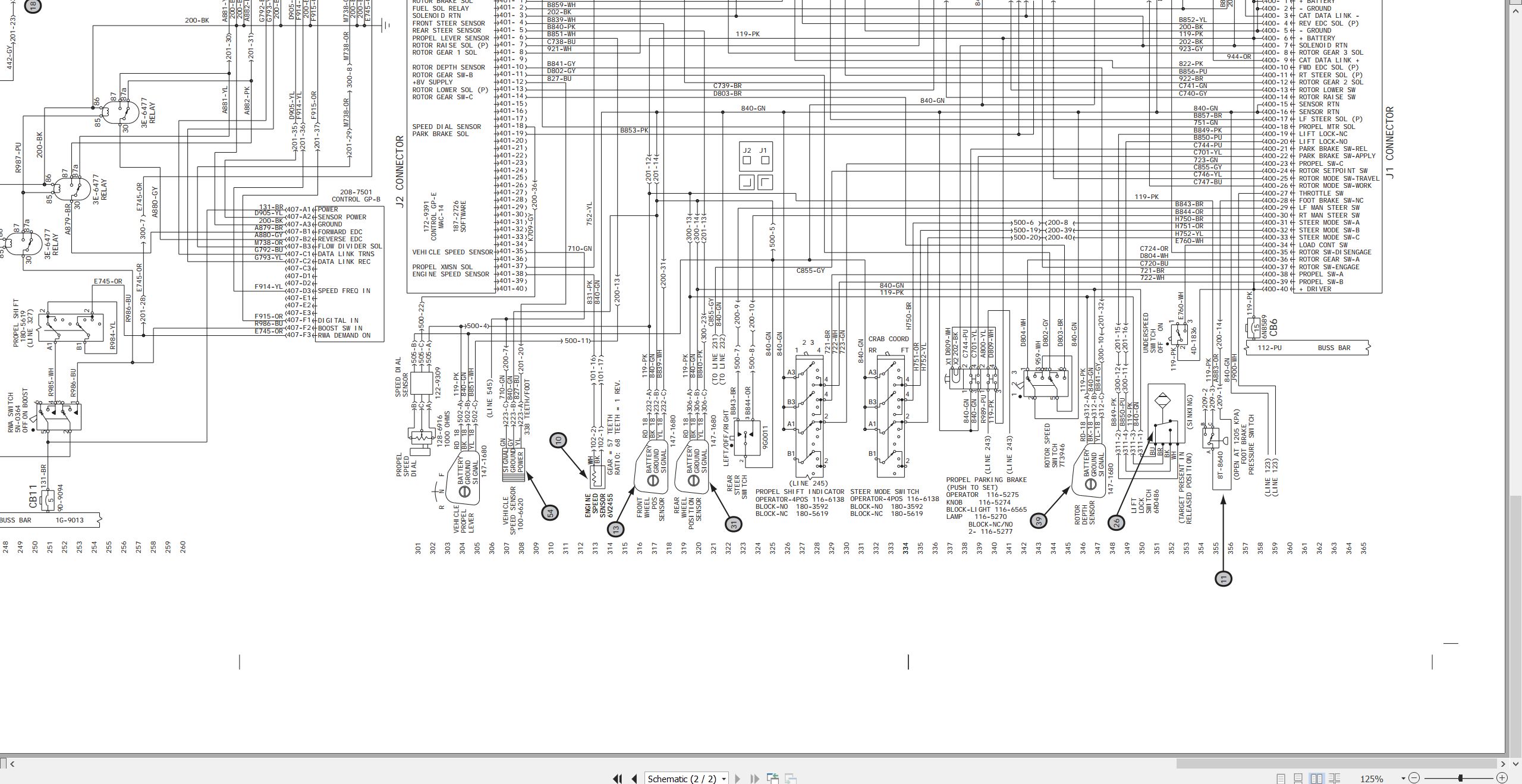 CAT Reclaimer Mixer RM 305B Electrical Hydraulic Schematic (2)