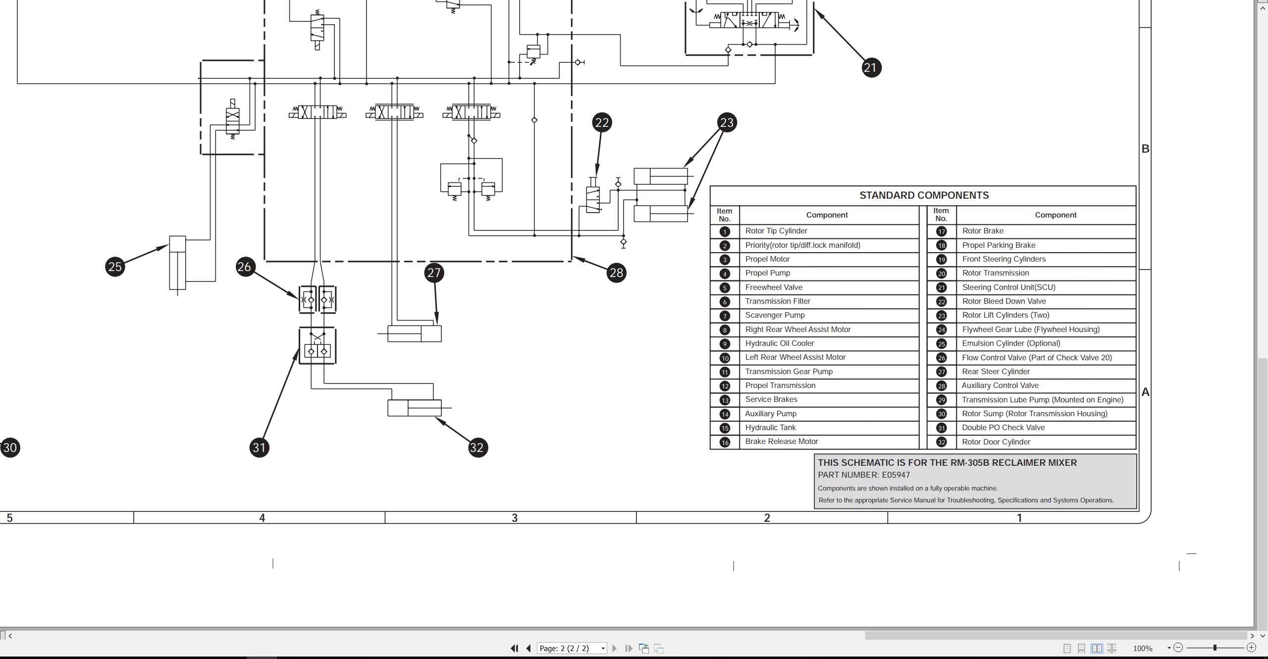 CAT Reclaimer Mixer RM 305B Electrical Hydraulic Schematic (3)