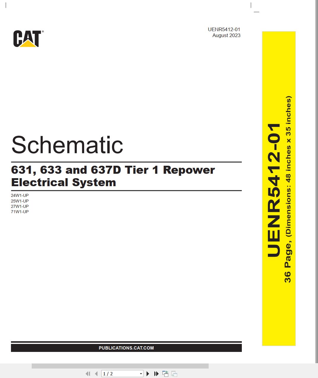 CAT Repower 631 633 637D Electrical Schematic UENR5412 01 2023 (1)