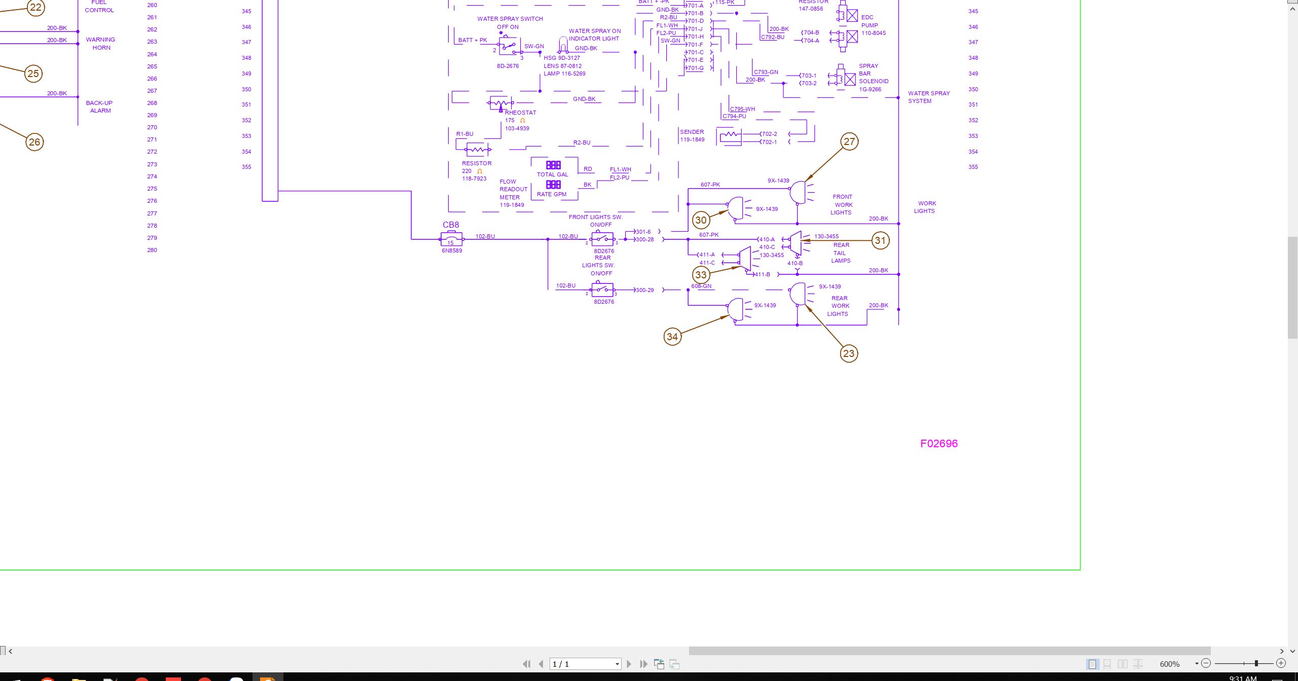 CAT Road Reclaimer RM 250C Electrical Hydraulic Schematic (1)