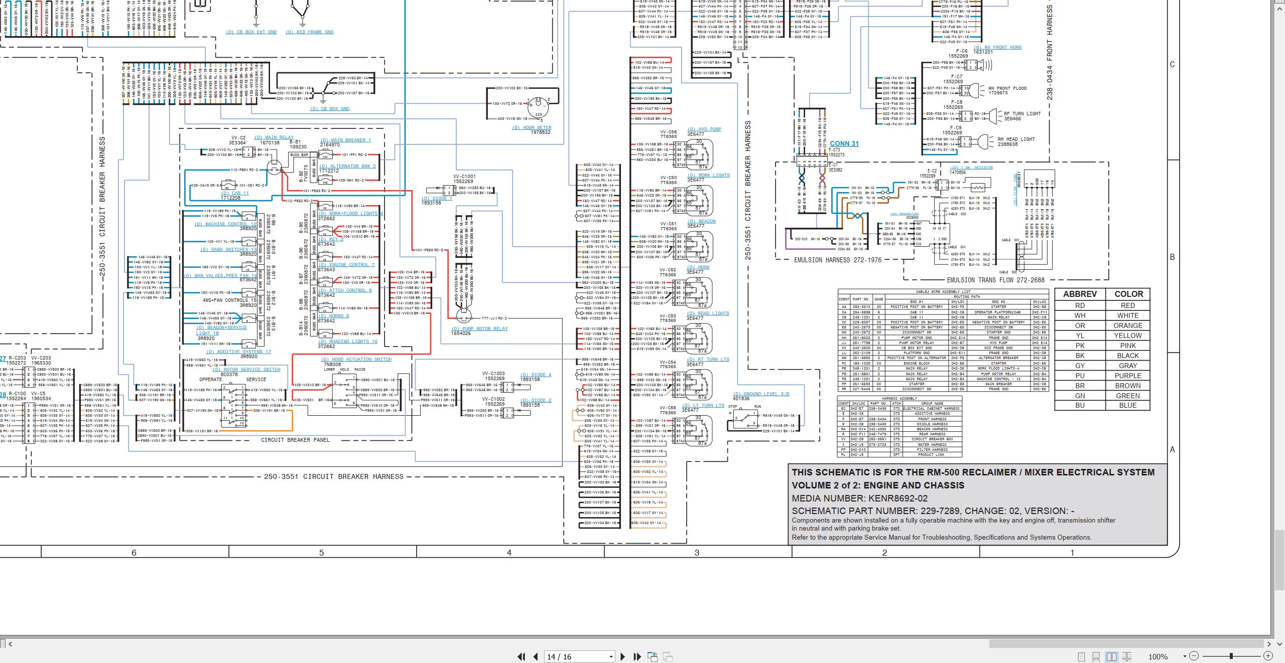 CAT Road Reclaimer RM 500 Electrical Hydraulic Schematic (2)