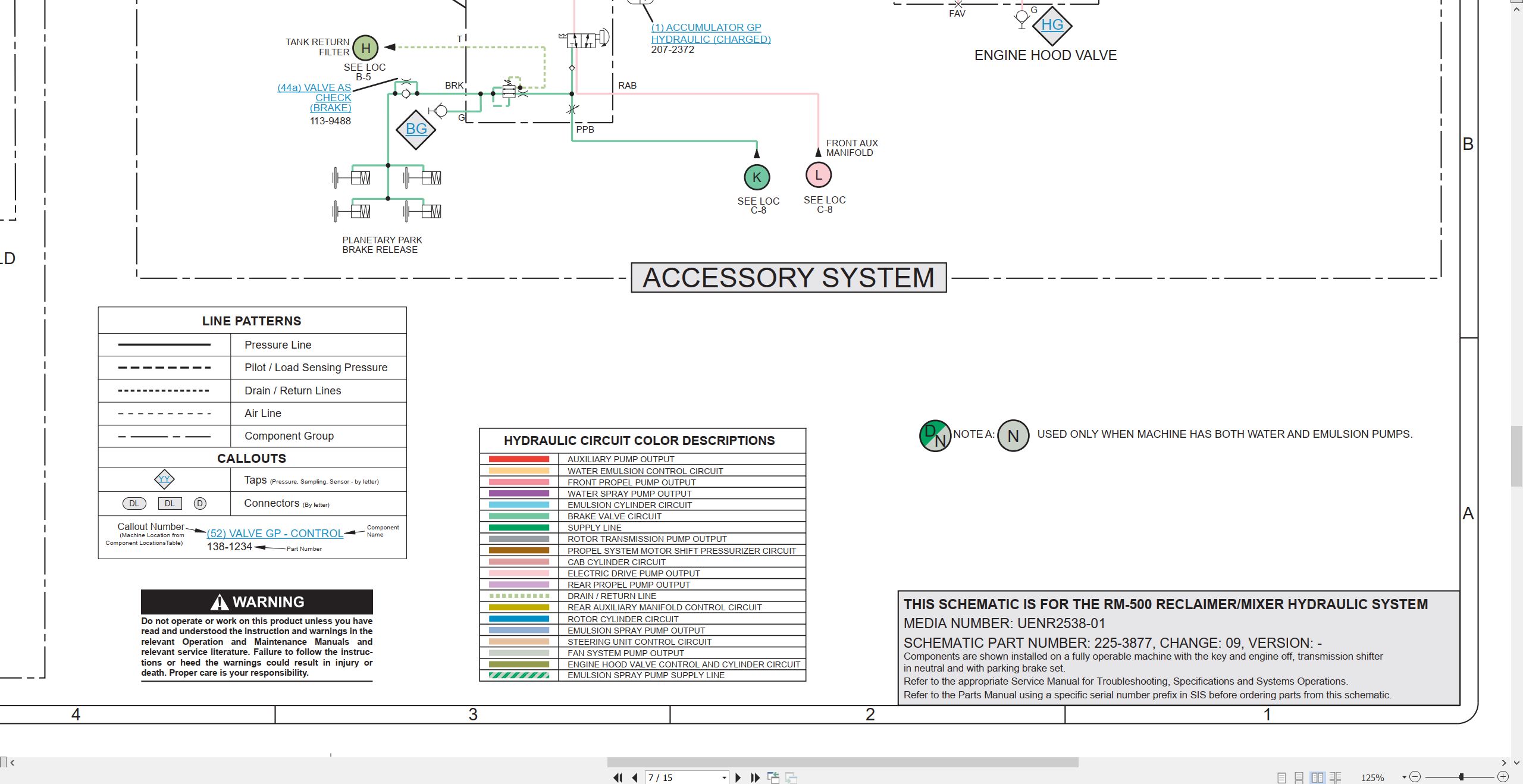 CAT Road Reclaimer RM 500 Electrical Hydraulic Schematic (3)
