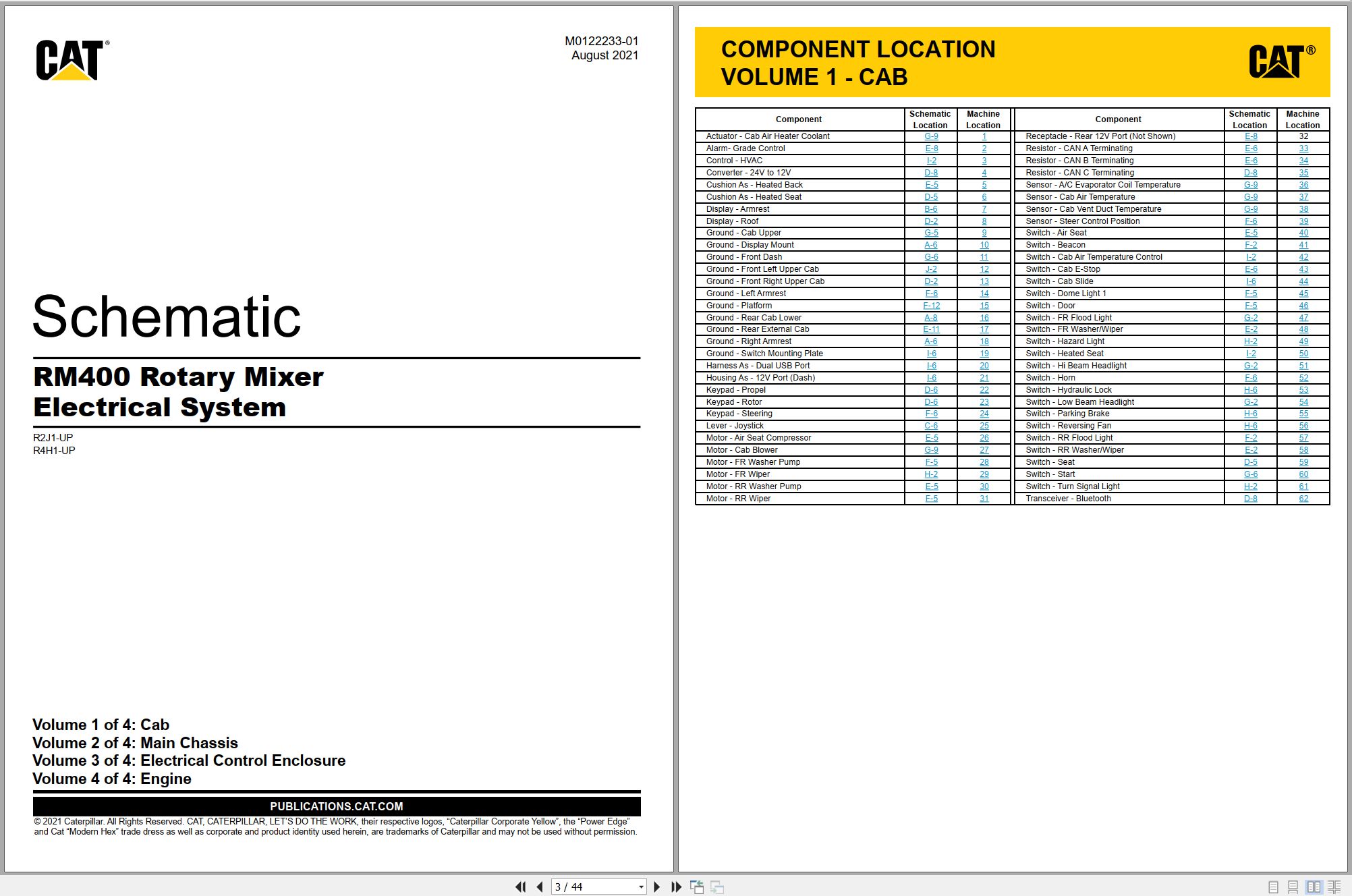 CAT Road Reclaimer RM400 Electrical Hydraulic Schematic (1)