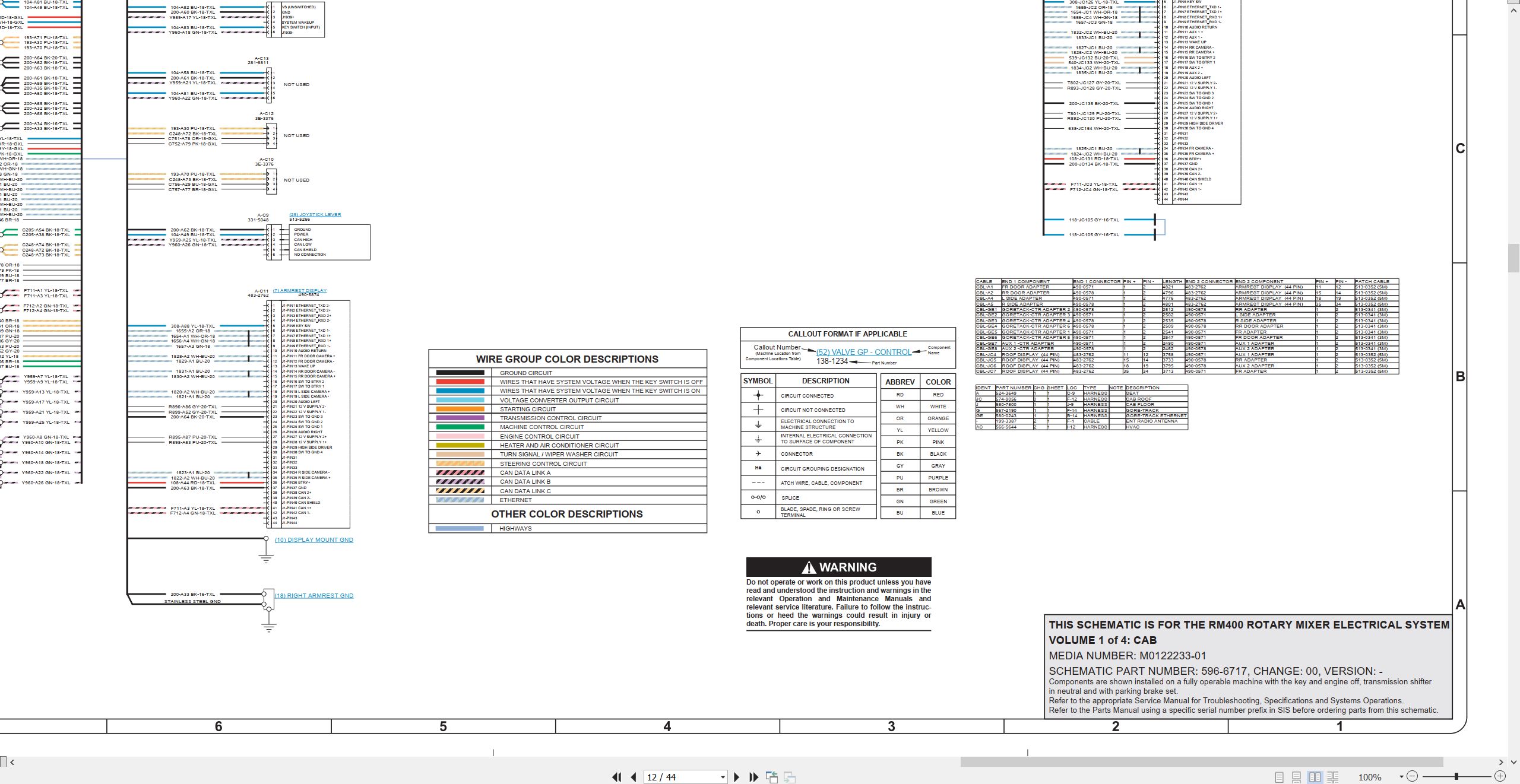 CAT Road Reclaimer RM400 Electrical Hydraulic Schematic (2)