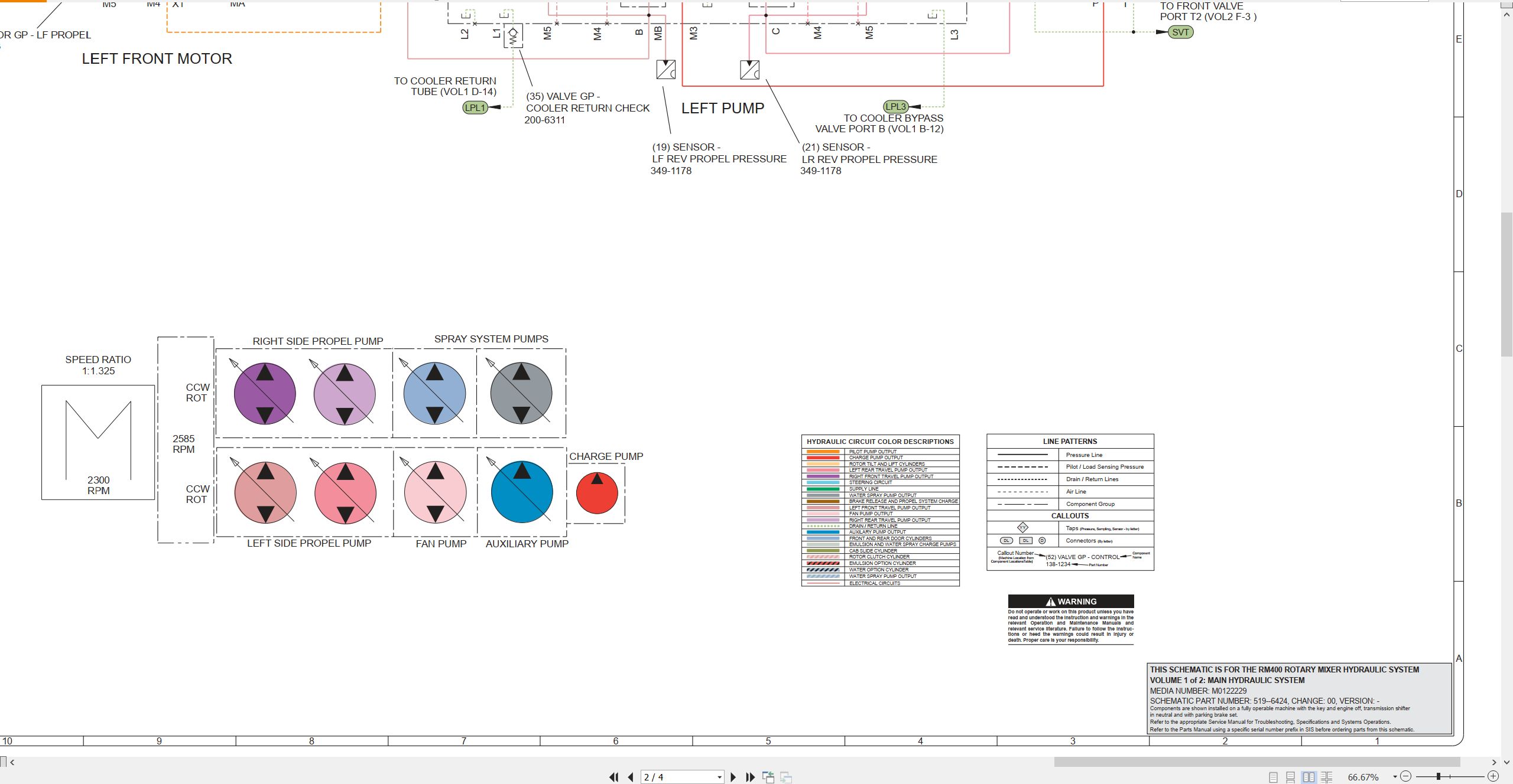 CAT Road Reclaimer RM400 Electrical Hydraulic Schematic (3)