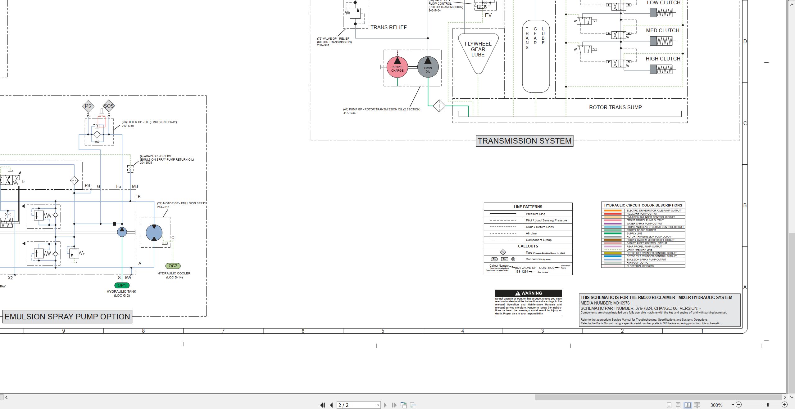 CAT Road Reclaimer RM500 Electrical Hydraulic Schematic (3)