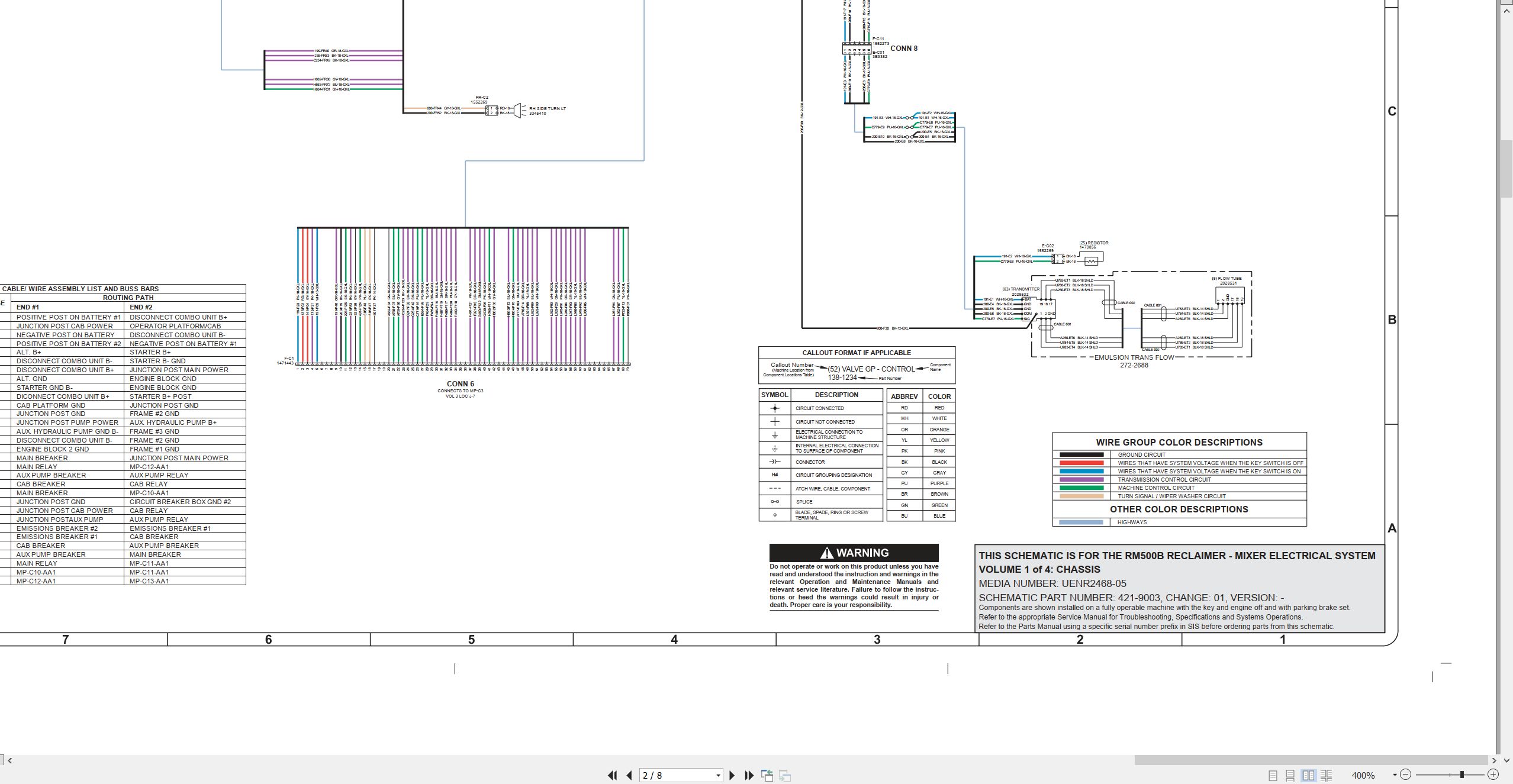 CAT Road Reclaimer RM500B Electrical Hydraulic Schematic (2)