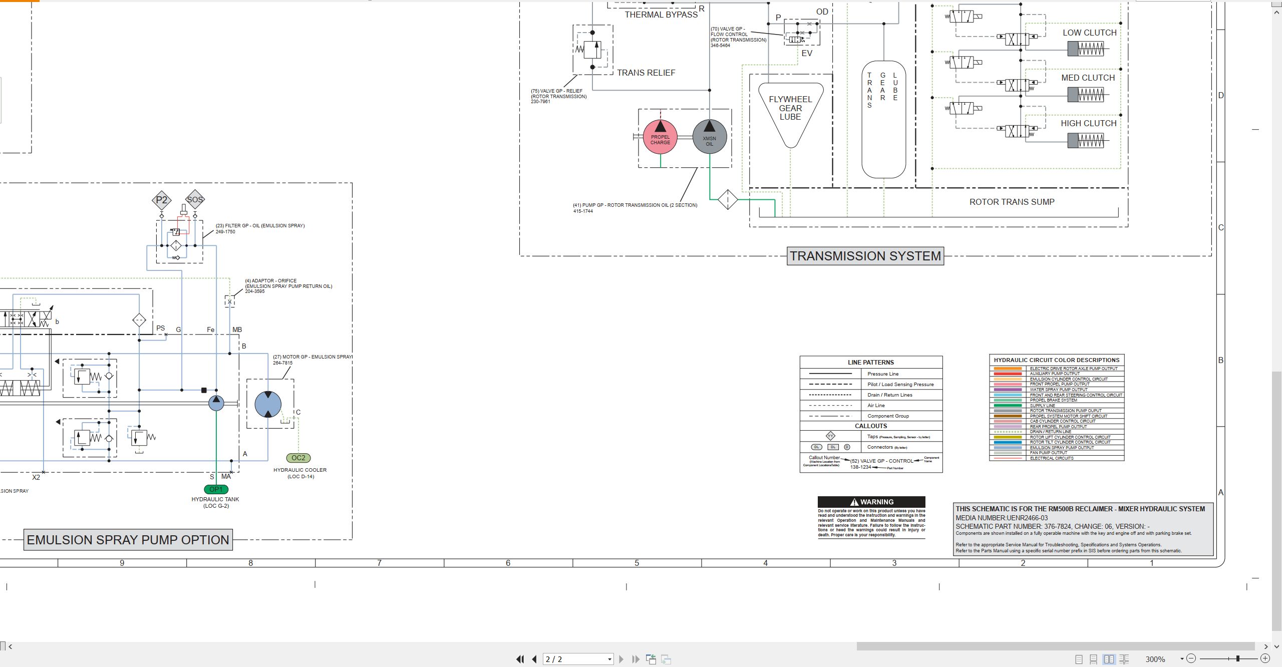CAT Road Reclaimer RM500B Electrical Hydraulic Schematic (3)