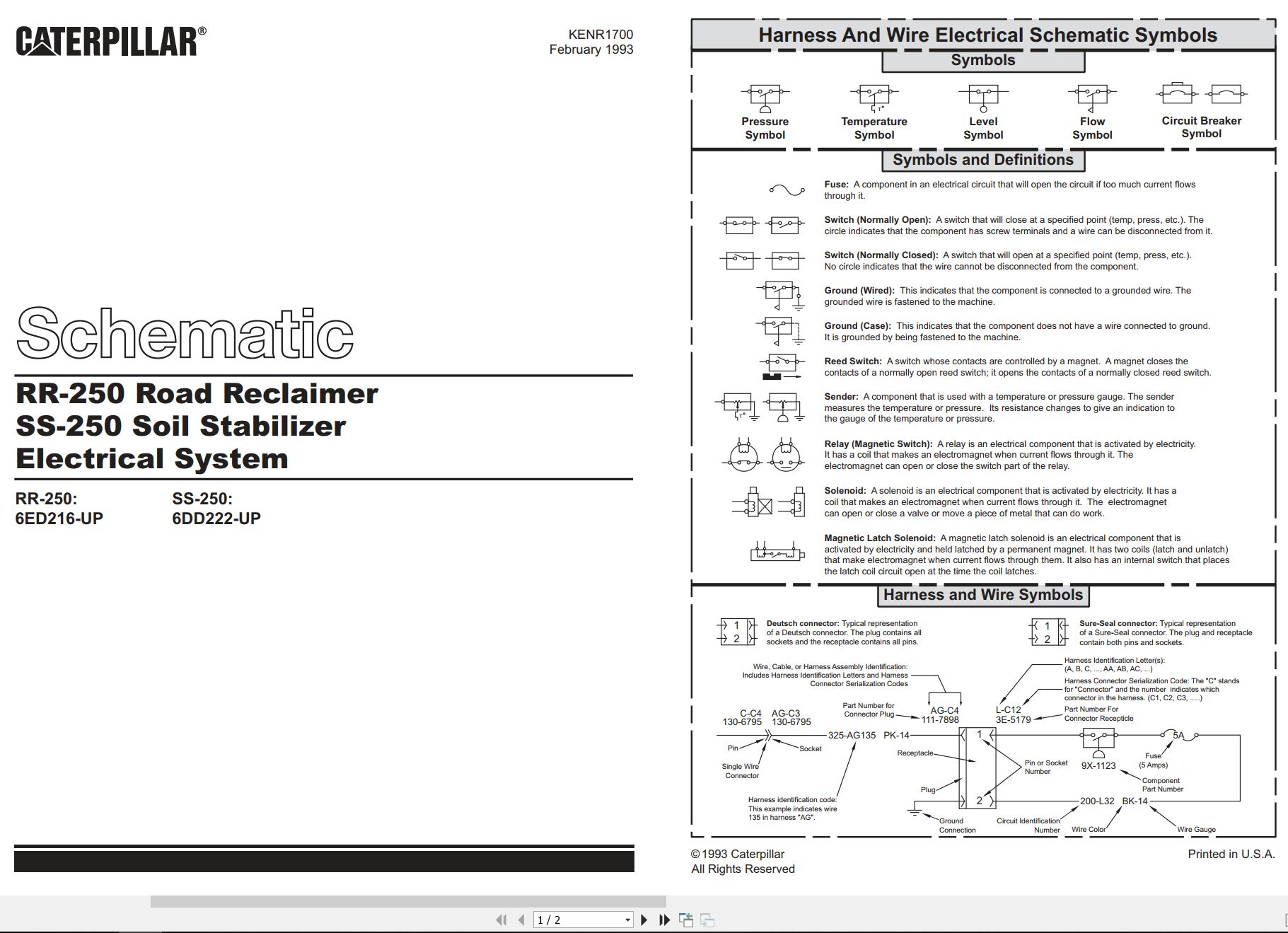 CAT Road Reclaimer RR 250 Electrical Schematic (1)