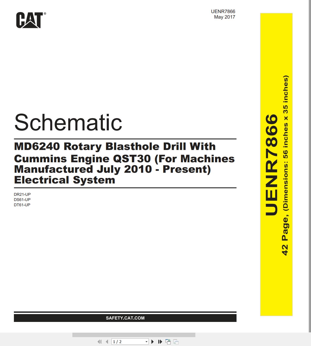 CAT Rotary Blasthole Drill MD6240 Electrical Hydraulic Schematic (1)