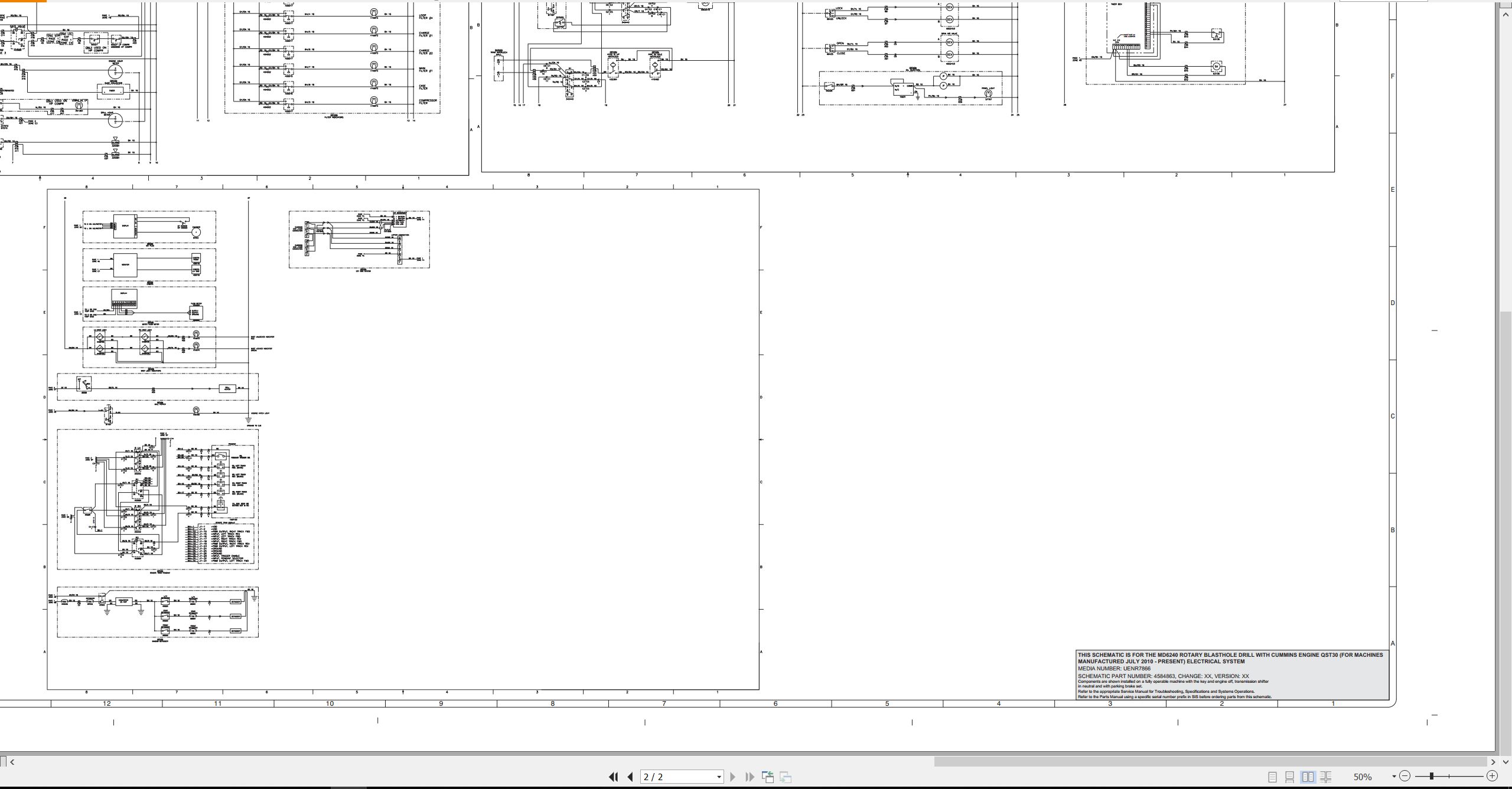 CAT Rotary Blasthole Drill MD6240 Electrical Hydraulic Schematic (2)