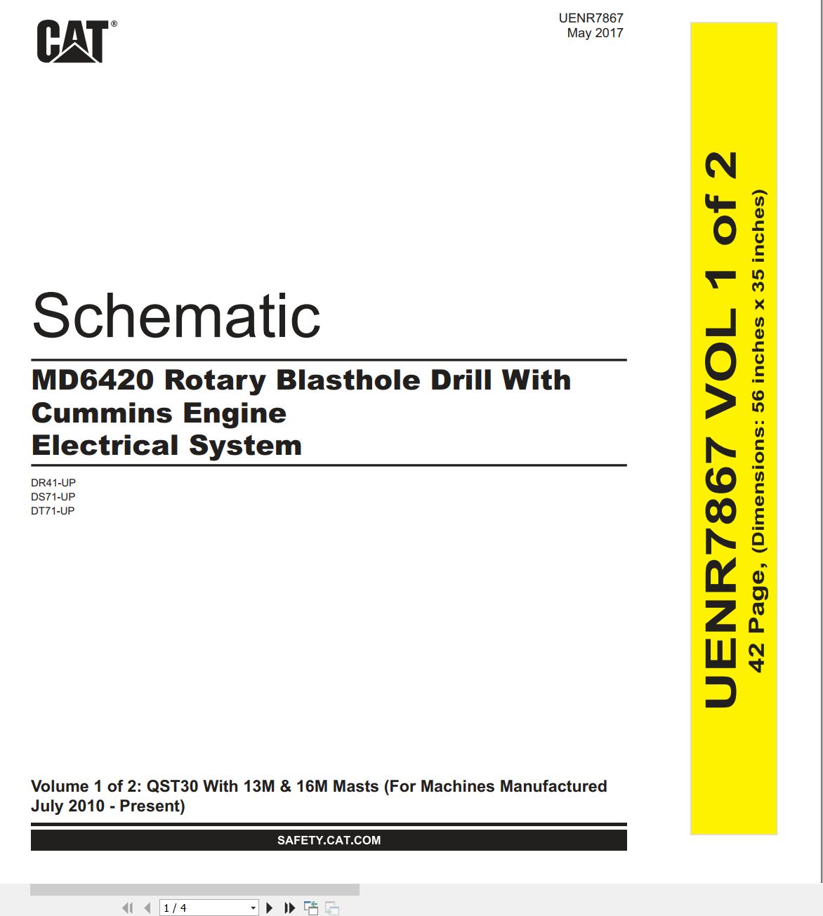 CAT Rotary Blasthole Drill MD6420 Schematic Hydraulic Schematic (1)