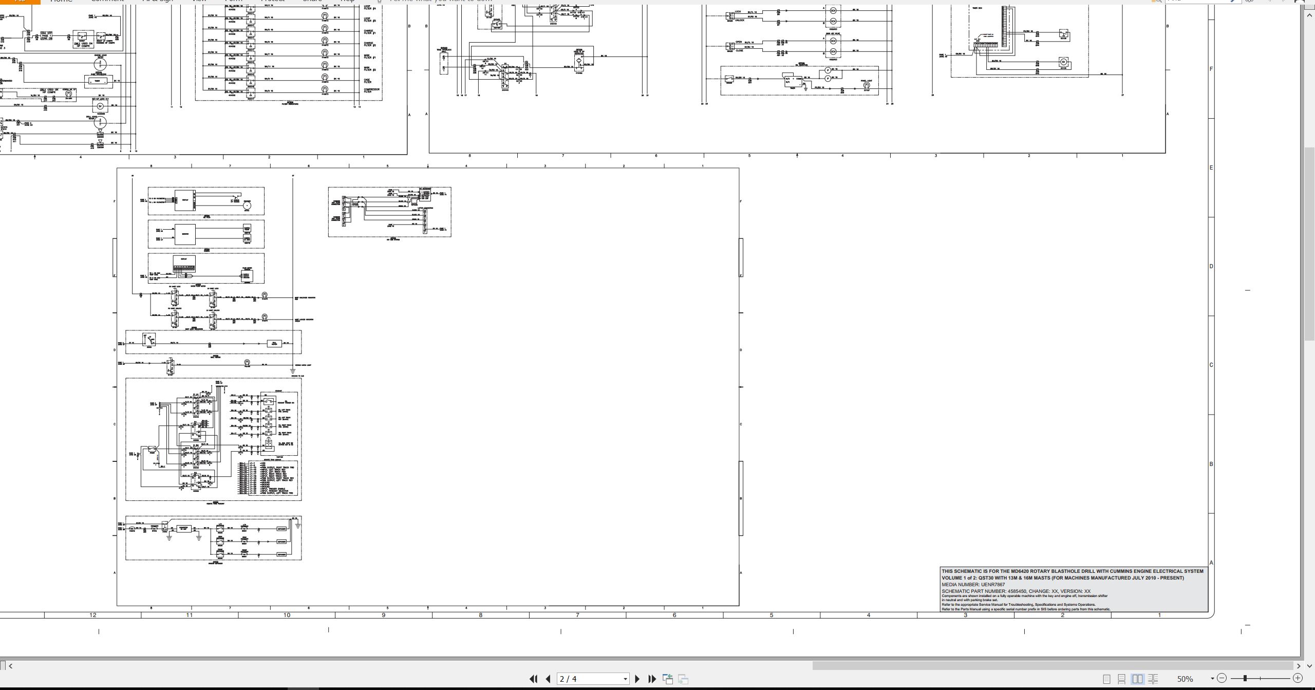 CAT Rotary Blasthole Drill MD6420 Schematic Hydraulic Schematic (2)