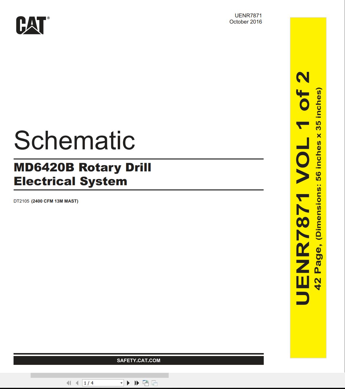 CAT Rotary Drill MD6420B Air Electrical Hydraulic Schematic (1)