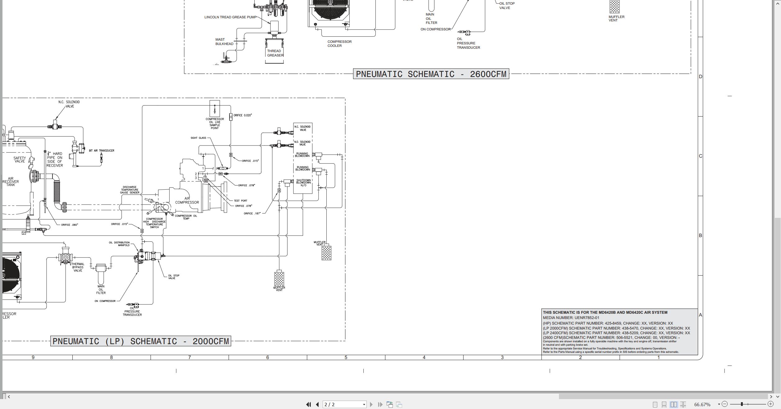 CAT Rotary Drill MD6420B Air Electrical Hydraulic Schematic (4)