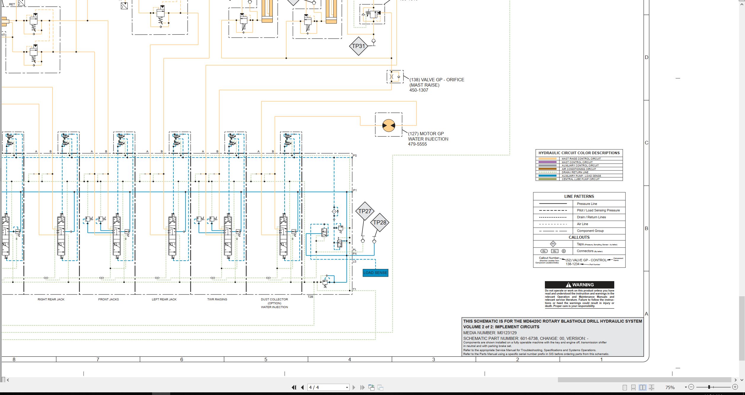 CAT Rotary Drill MD6420C Air Schematic Electrical Schematic Hydraulic Schematic (3)