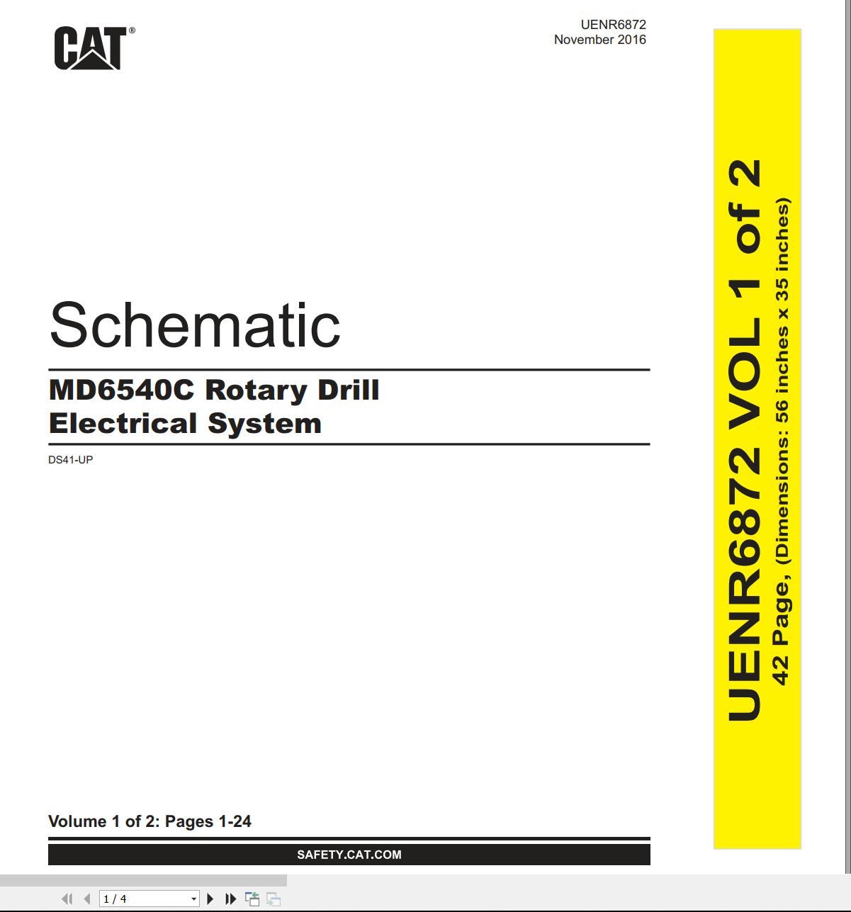 CAT Rotary Drill MD6540C Electrical Hydraulic Schematic (1)