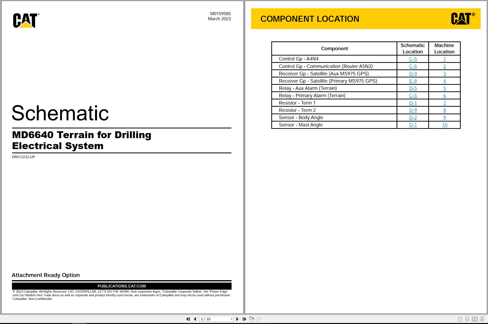 CAT Rotary Drill MD6640 Air Electrical Hydraulic Schematic (1)