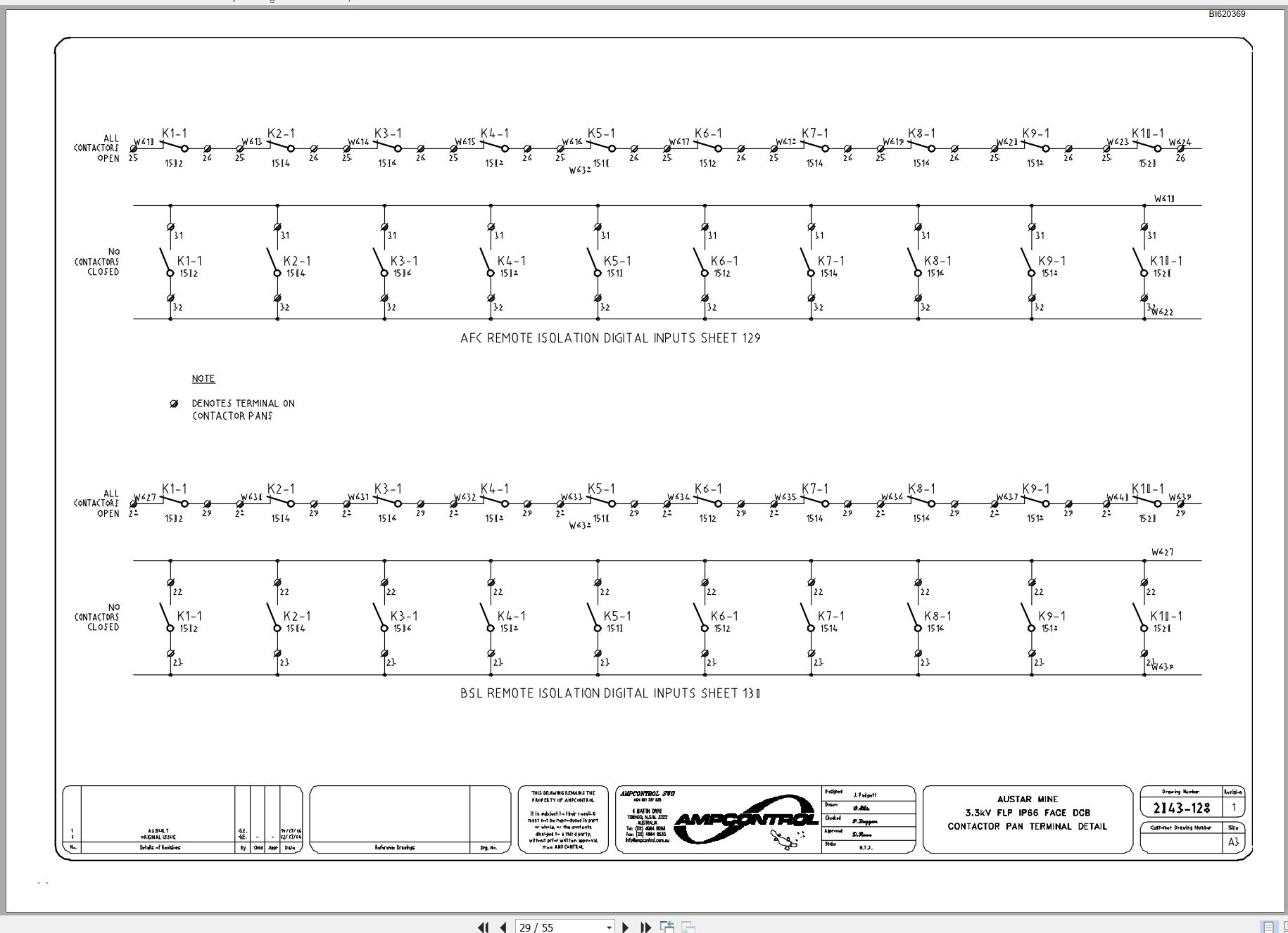 CAT Shearer Austar Austar DCB Electrical Schematic BI620369 00 (2)