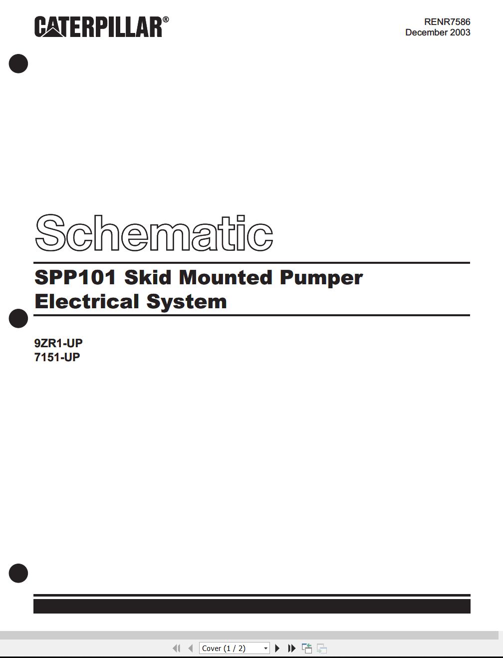 CAT Skid Mounted Pumper SPP101 Electrical Schematic RENR7586 00 (1)