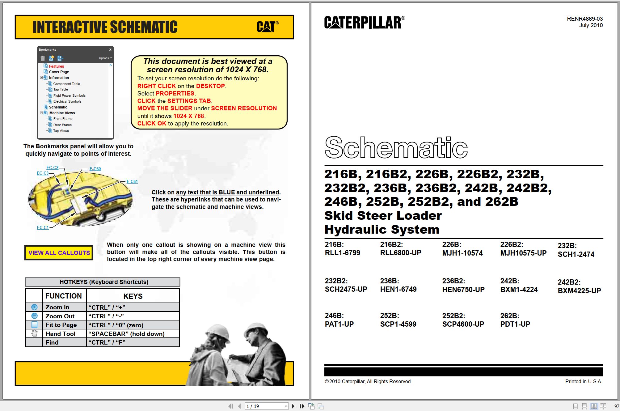 CAT Skid Steer Loader 216B to 236B Hydraulic Schematic RENR4869 03 2010 (1)