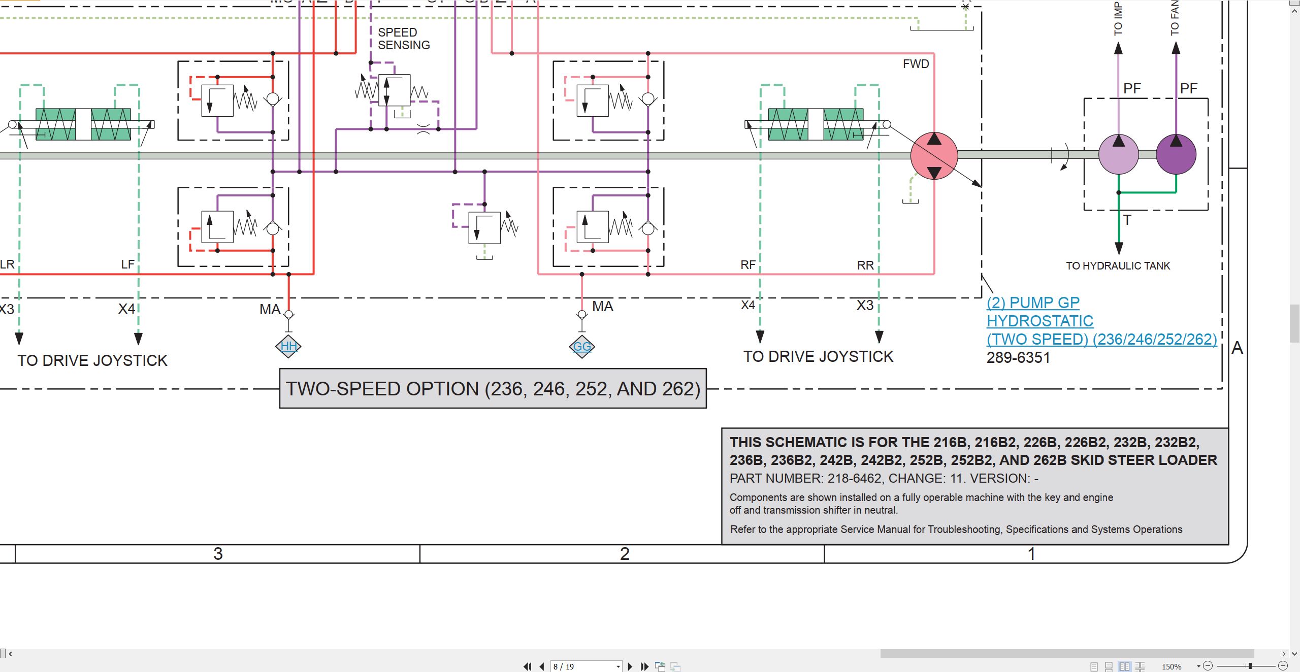 CAT Skid Steer Loader 216B to 262B Hydraulic Schematic RENR4869 03 2010 (2)