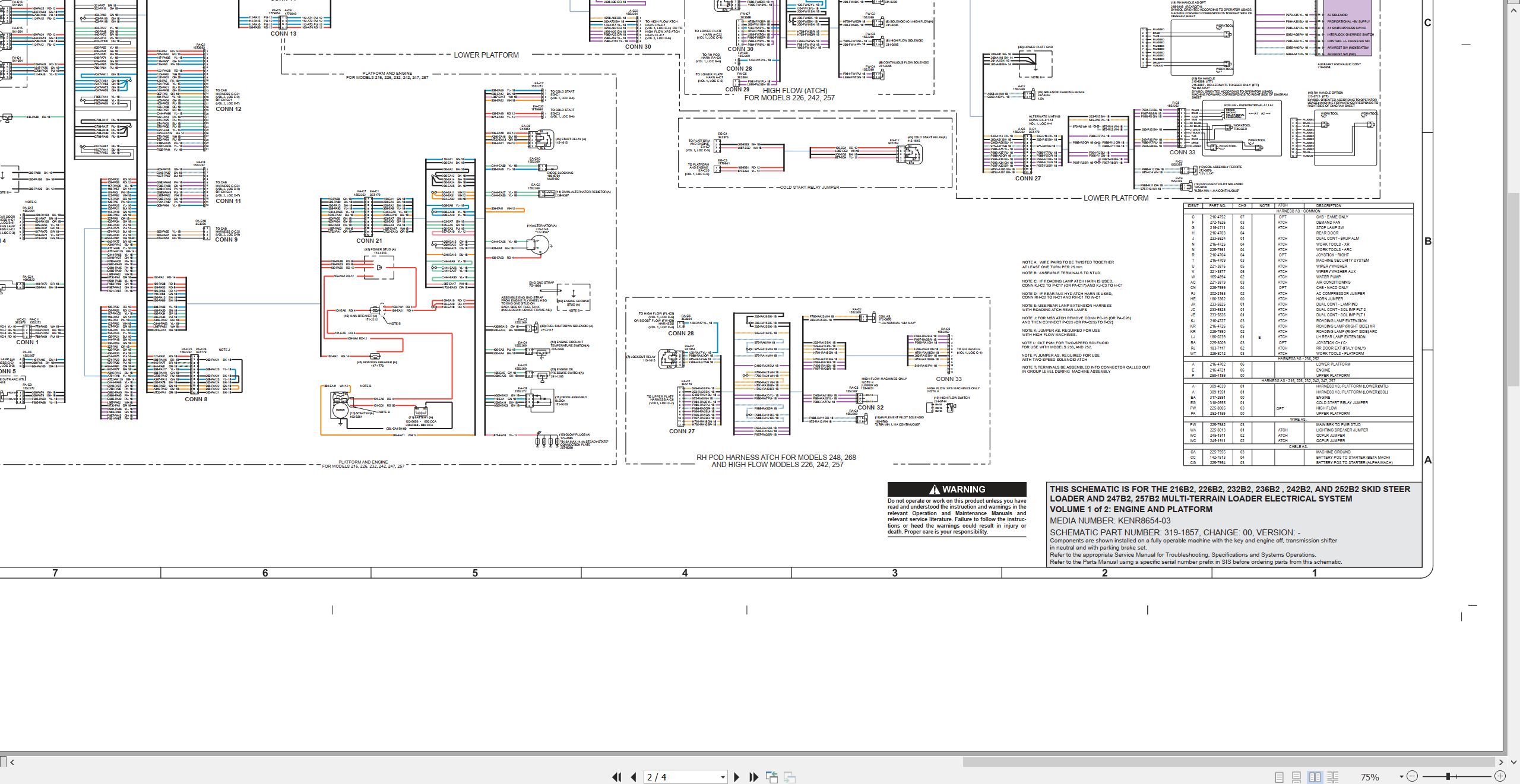 CAT Skid Steer Loader 216B2 Electrical Hydraulic Schematic (2)