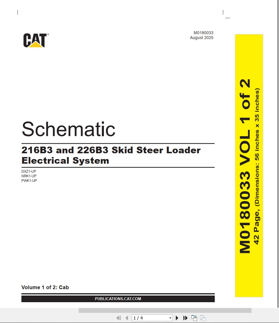 CAT Skid Steer Loader 216B3 Electrical Hydraulic Schematic (1)