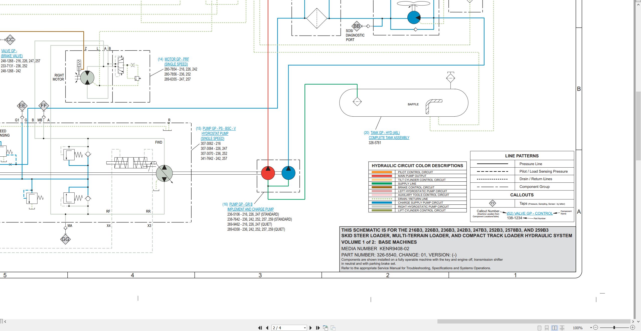 CAT Skid Steer Loader 216B3 Electrical Hydraulic Schematic (3)