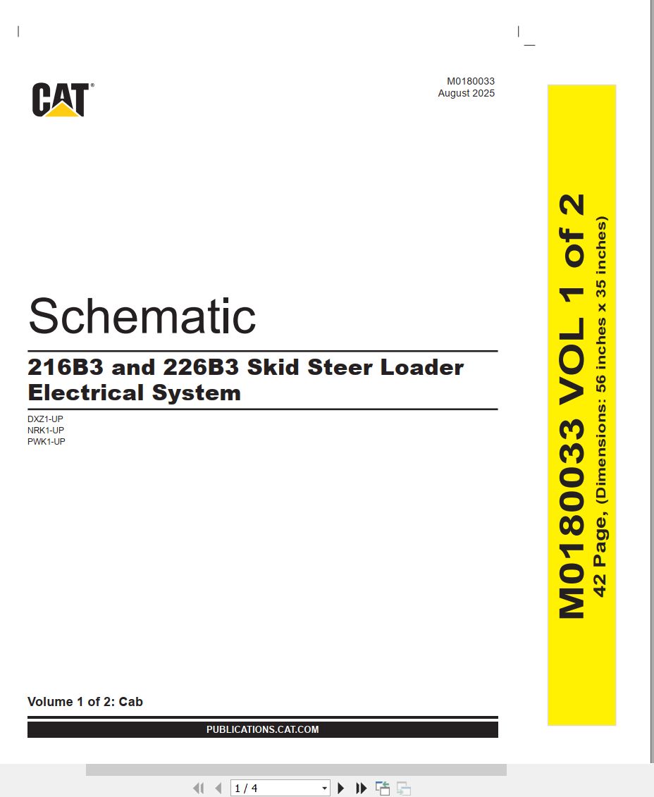 CAT Skid Steer Loader 226B3 Electrical Hydraulic Schematic (1)