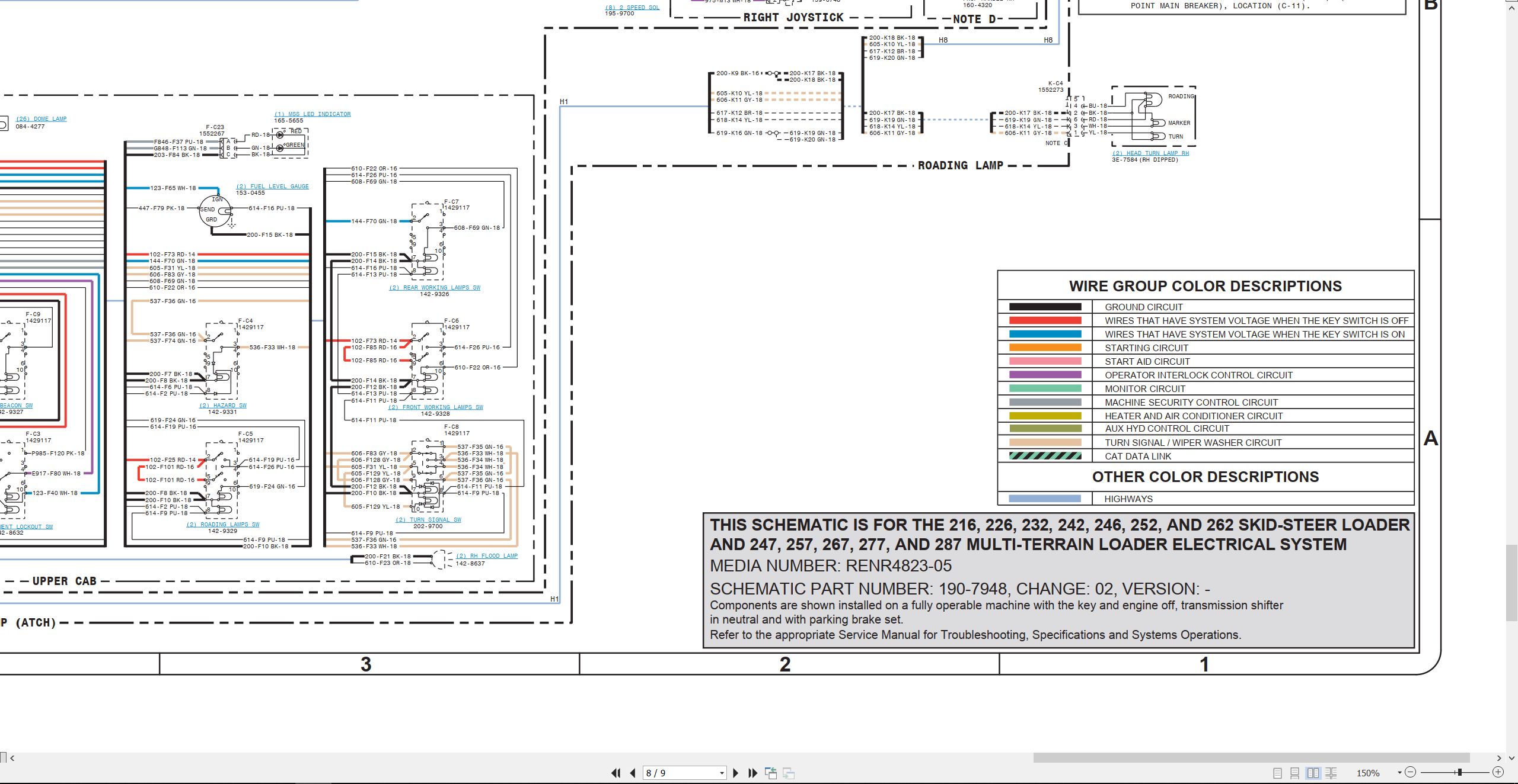 CAT Skid Steer Loader 232 Electrical Schematic (2)