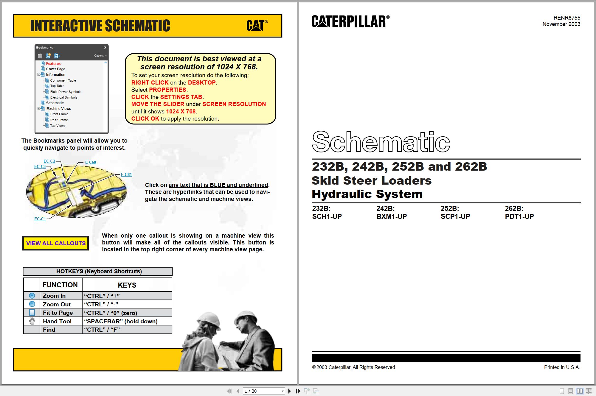 CAT Skid Steer Loader 232B Hydraulic Schematic (1)