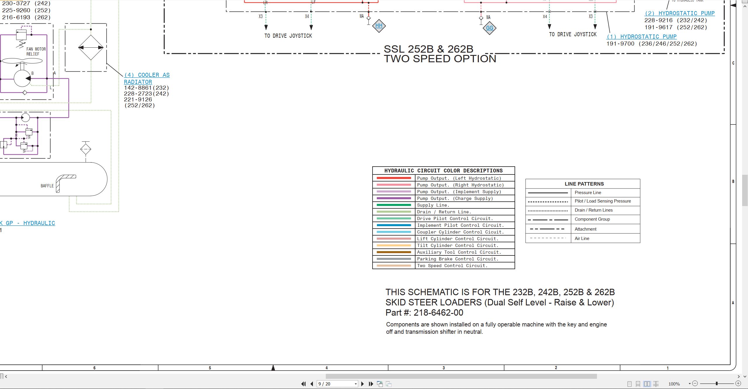 CAT Skid Steer Loader 232B Hydraulic Schematic (2)