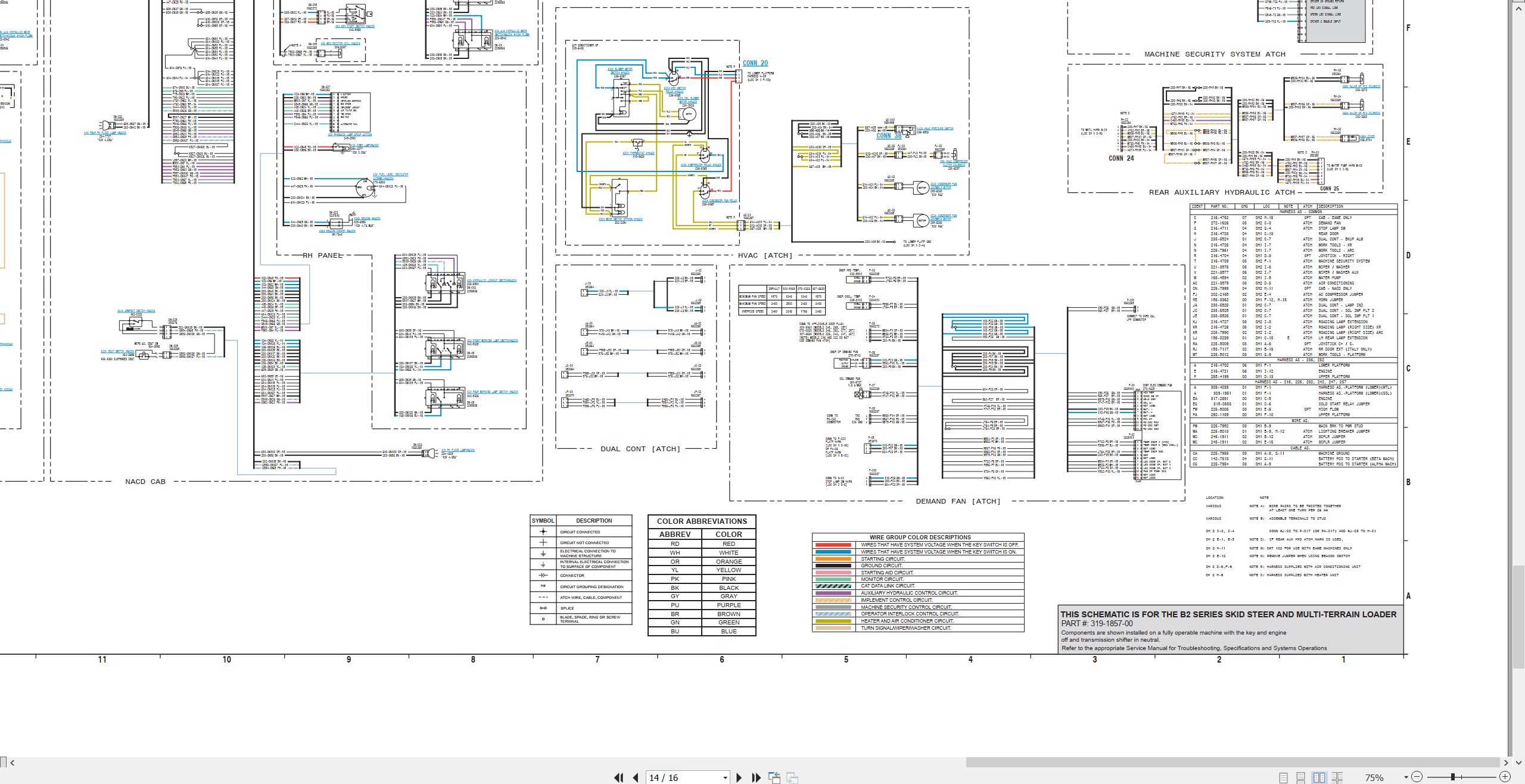 CAT Skid Steer Loader 232B2 Electrical Hydraulic Schematic (2)