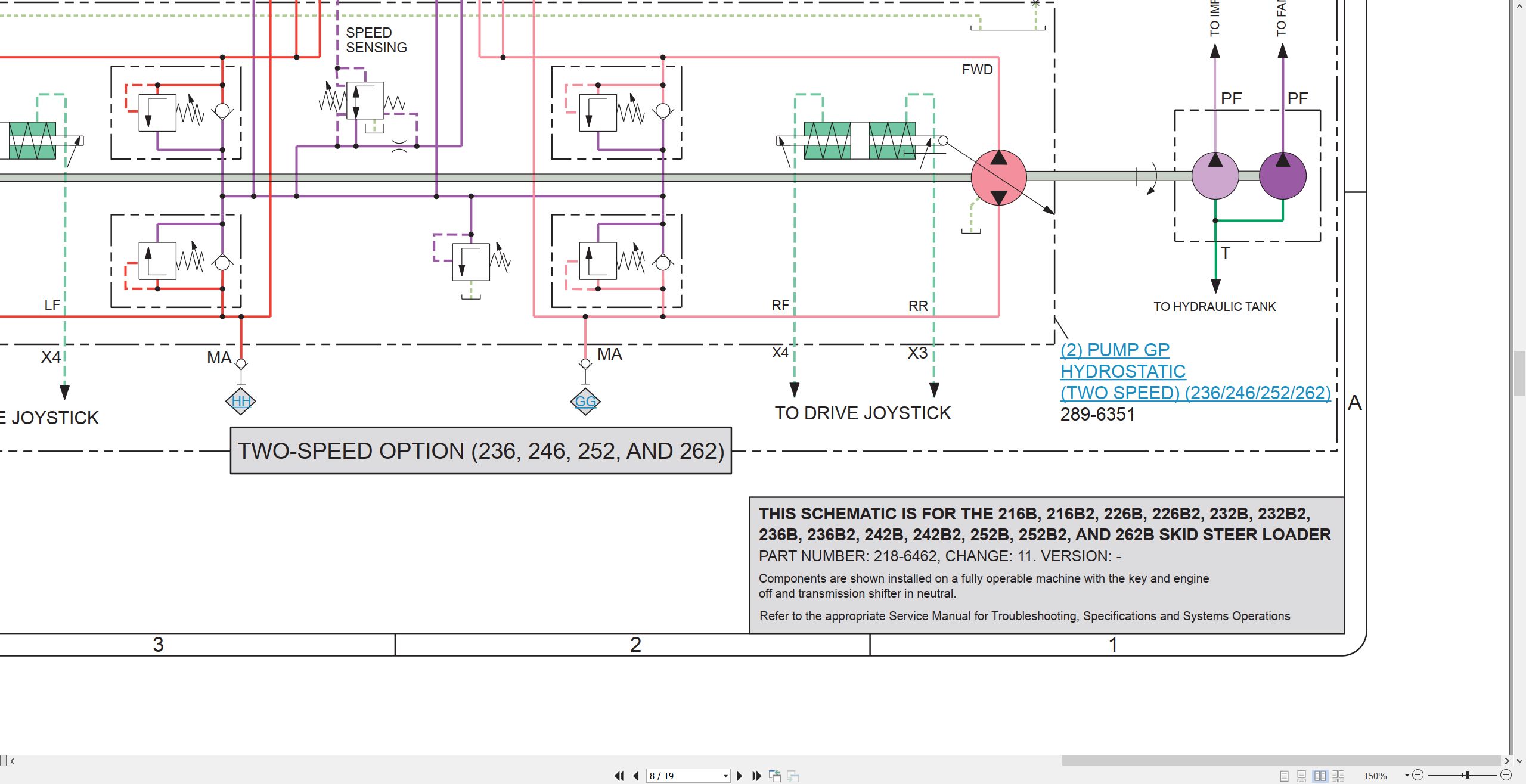 CAT Skid Steer Loader 232B2 Electrical Hydraulic Schematic (3)