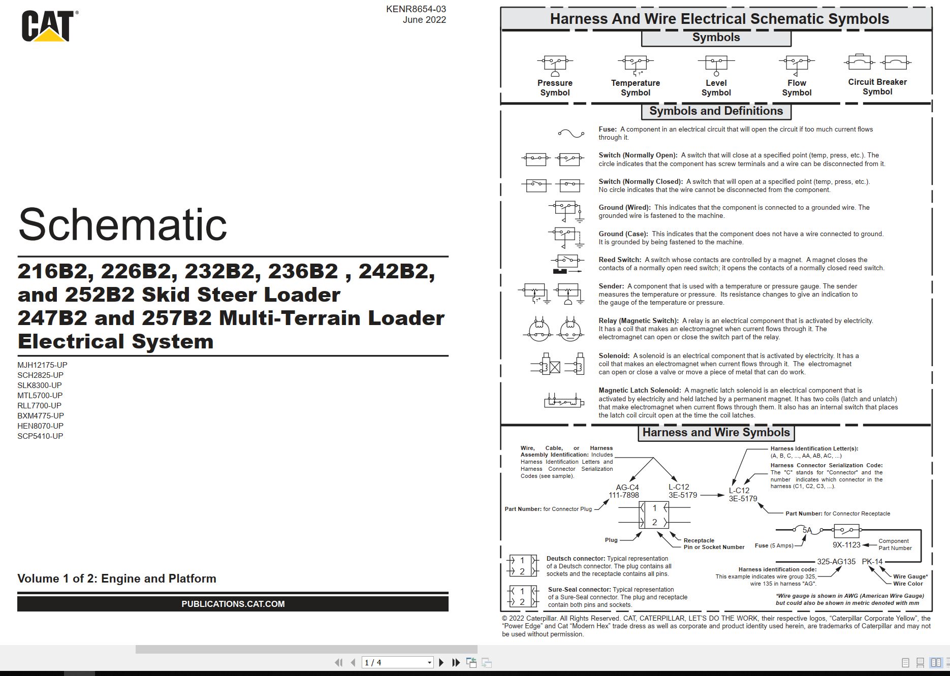 CAT Skid Steer Loader 236B2 Electrical Hydraulic Schematic (1)