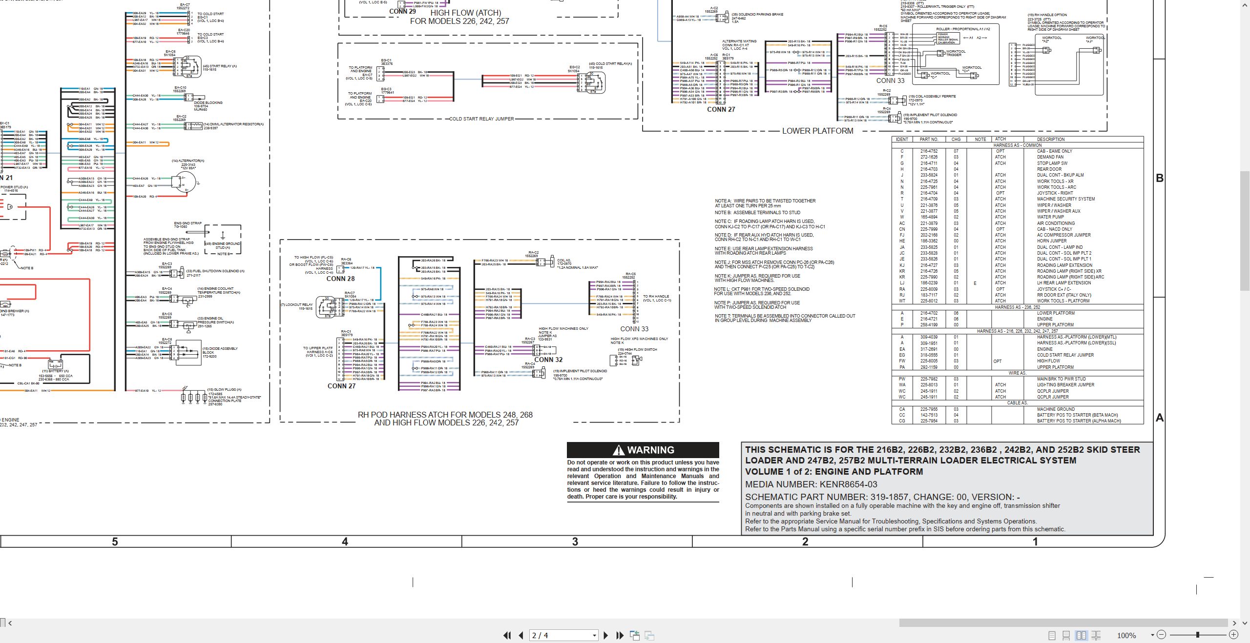 CAT Skid Steer Loader 236B2 Electrical Hydraulic Schematic (2)