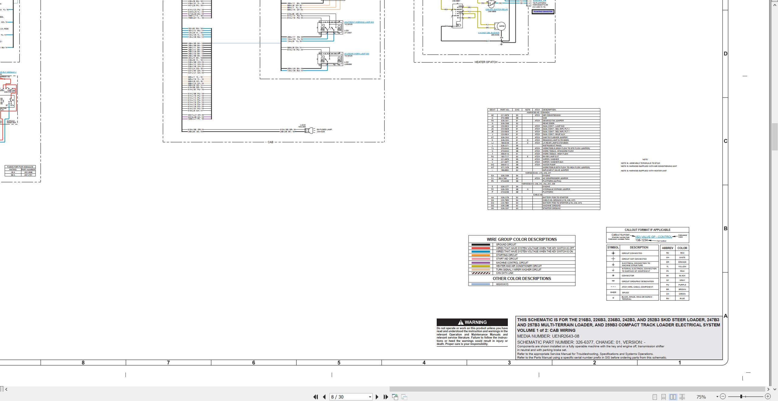 CAT Skid Steer Loader 236B3 Electrical Hydraulic Schematic (2)