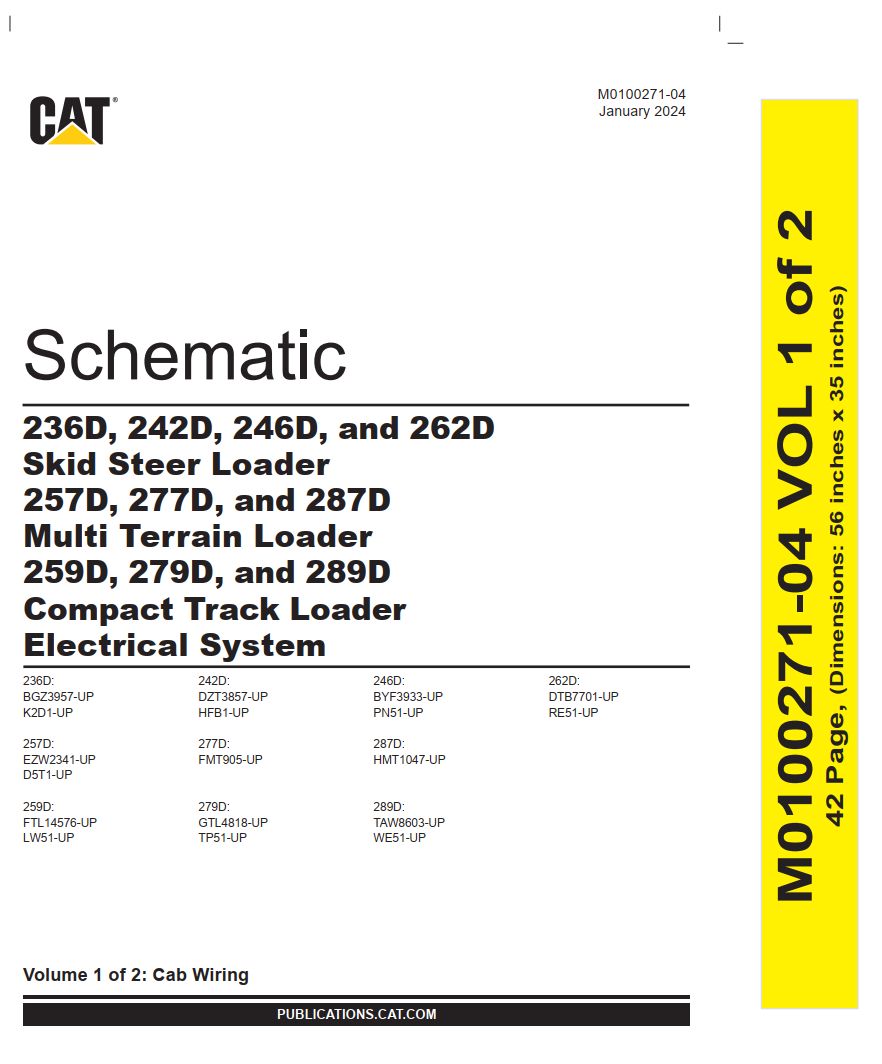 CAT Skid Steer Loader 236D Electrical Hydraulic Schematic (1)