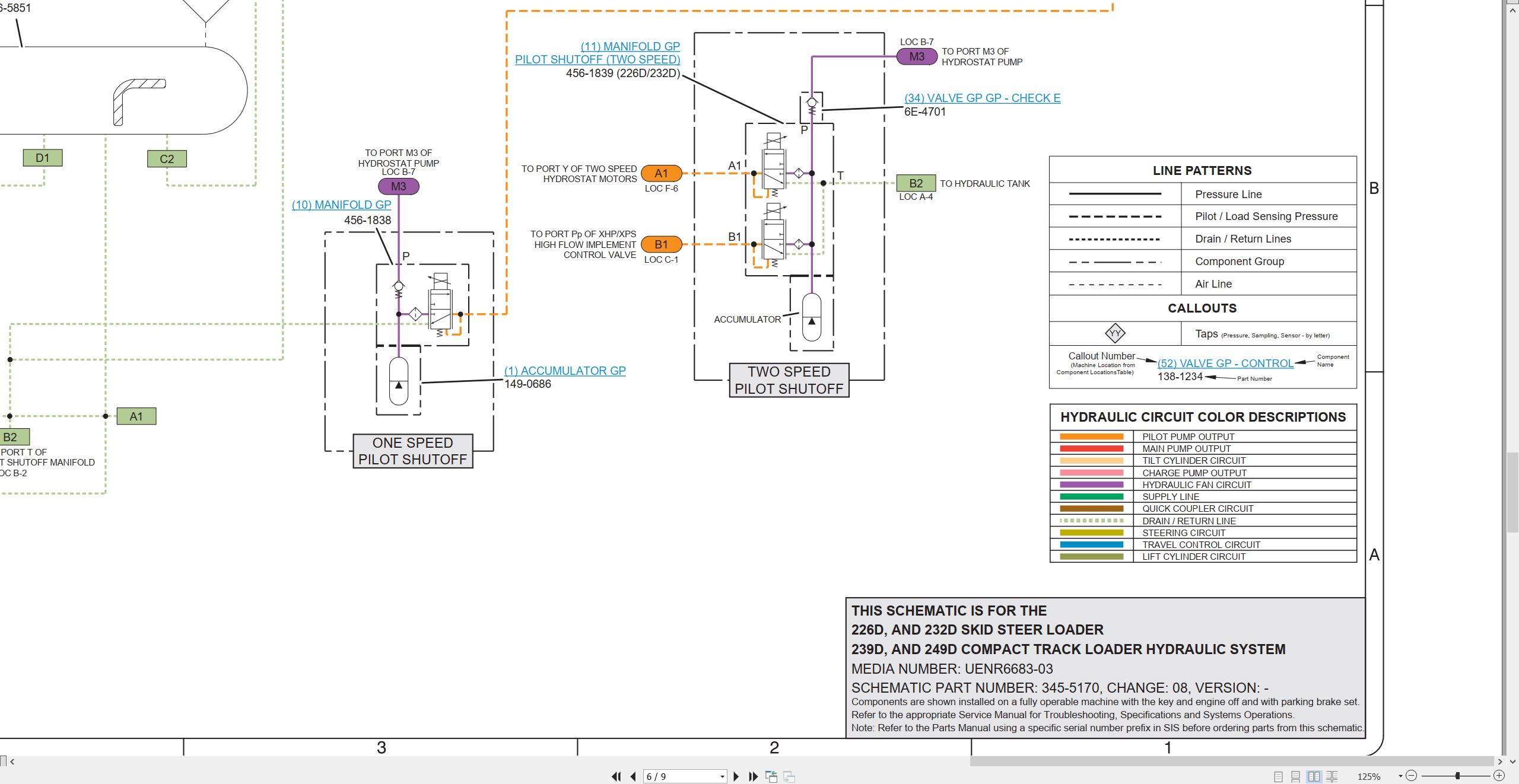 CAT Skid Steer Loader 239D Electrical Hydraulic Schematic (3)