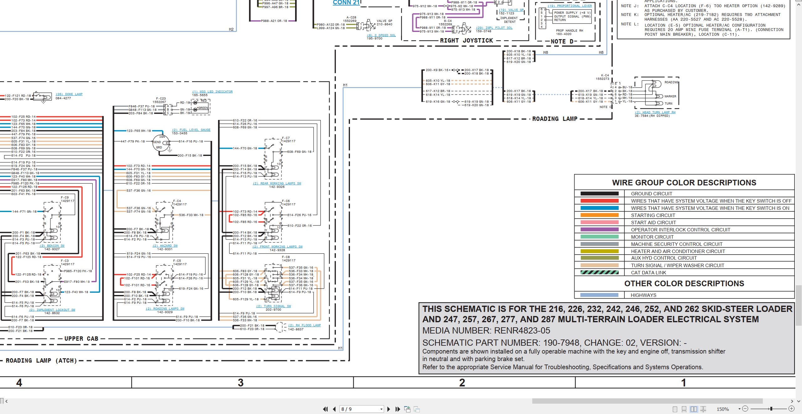 CAT Skid Steer Loader 242 Electrical Schematic (2)