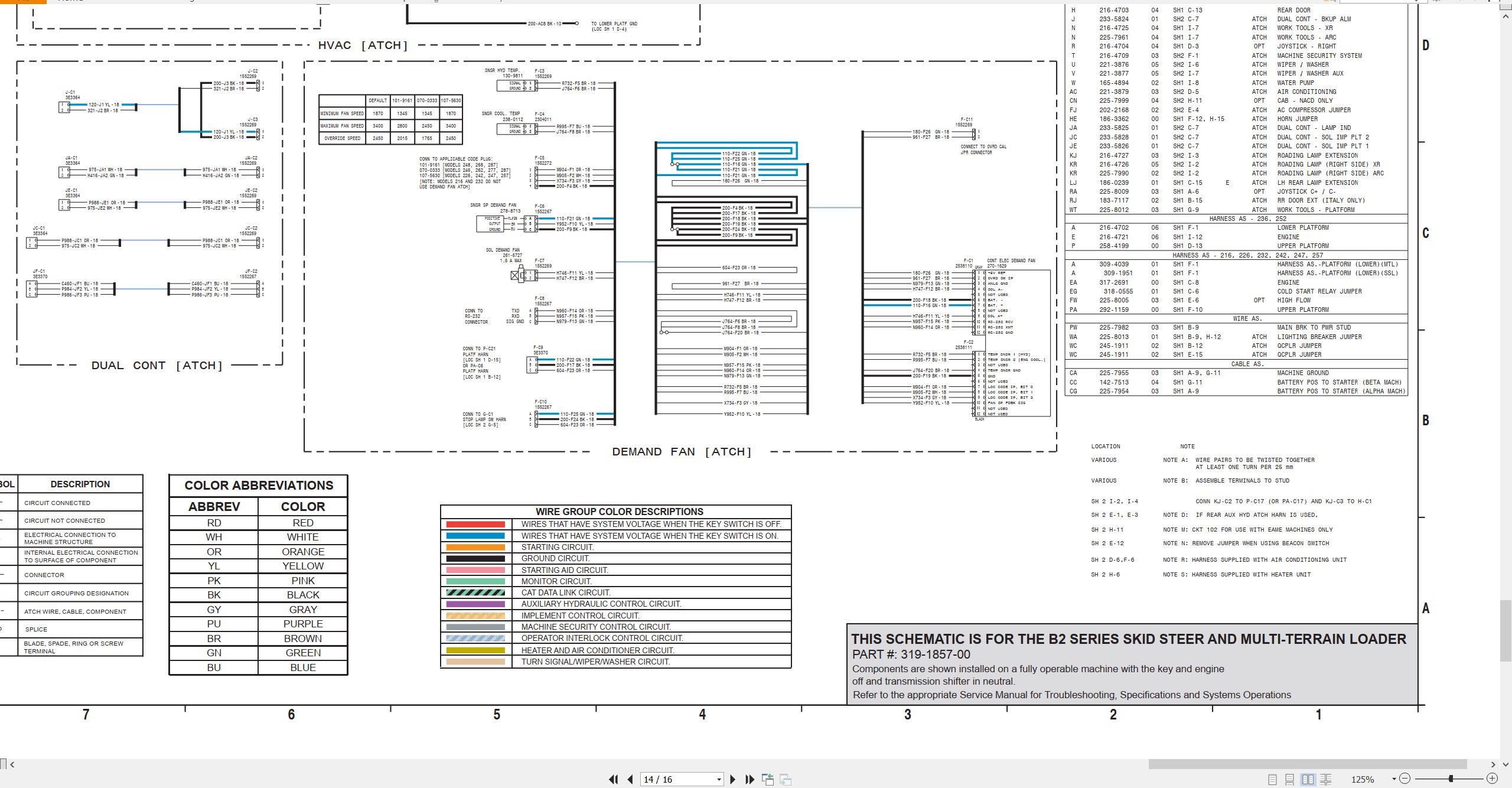 CAT Skid Steer Loader 242B2 Electrical Hydraulic Schematic (2)