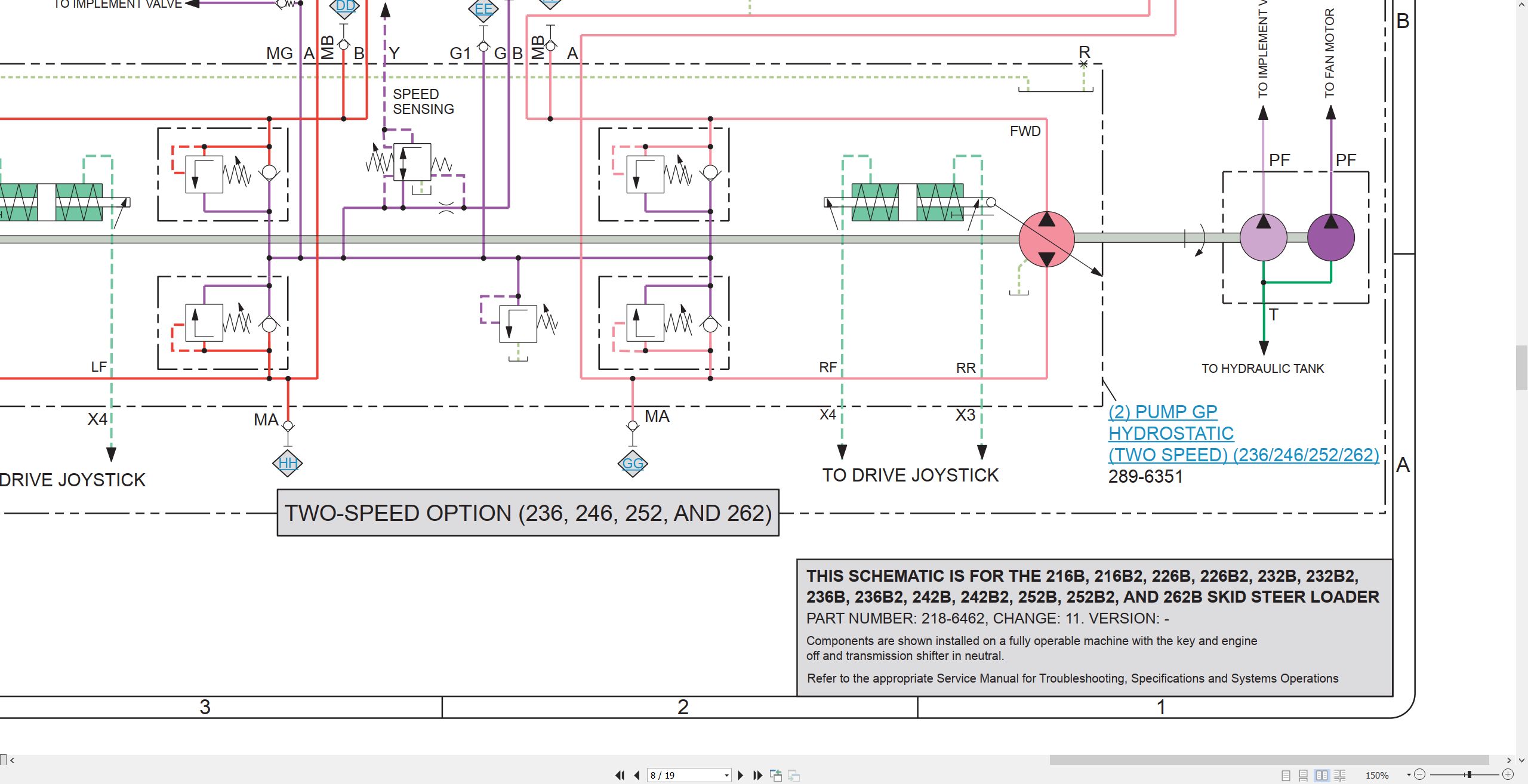 CAT Skid Steer Loader 242B2 Electrical Hydraulic Schematic (3)